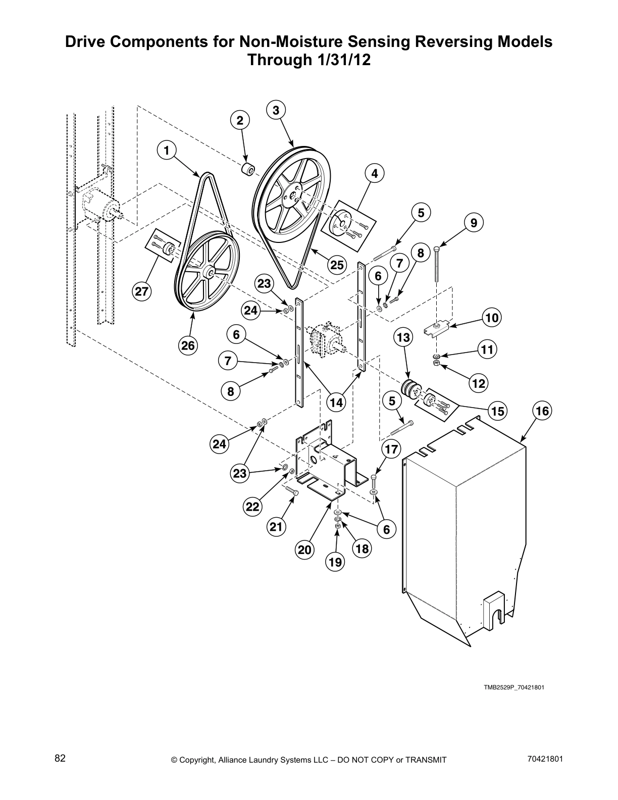 Drive Components for Non-Moisture Sensing Reversing Models
Through 1/31/12