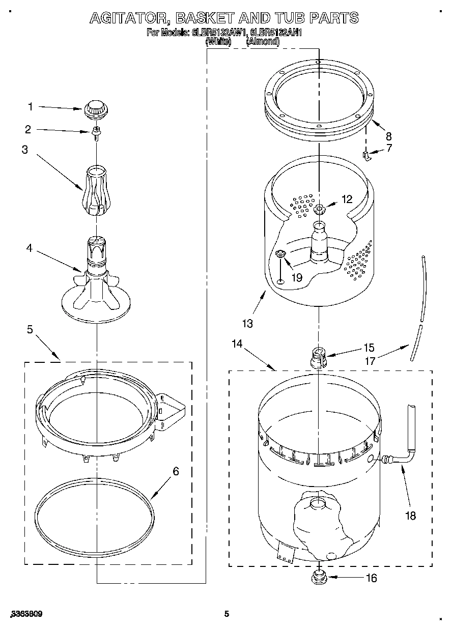 04 - AGITATOR, BASKET AND TUB