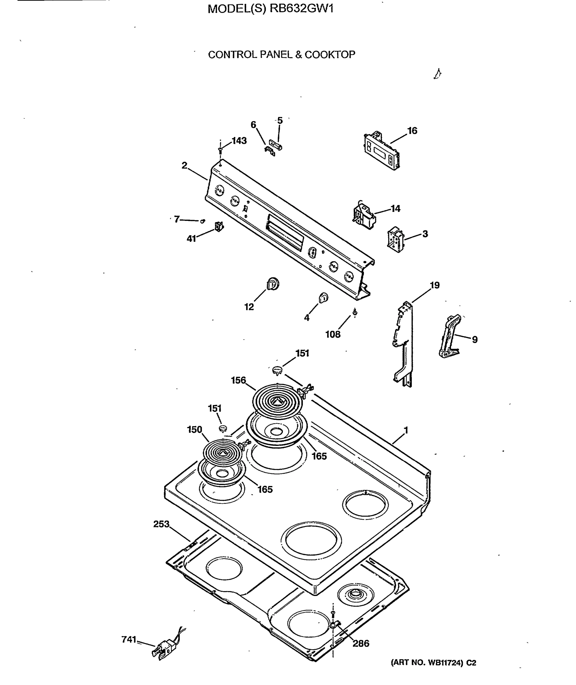 CONTROL PANEL & COOKTOP