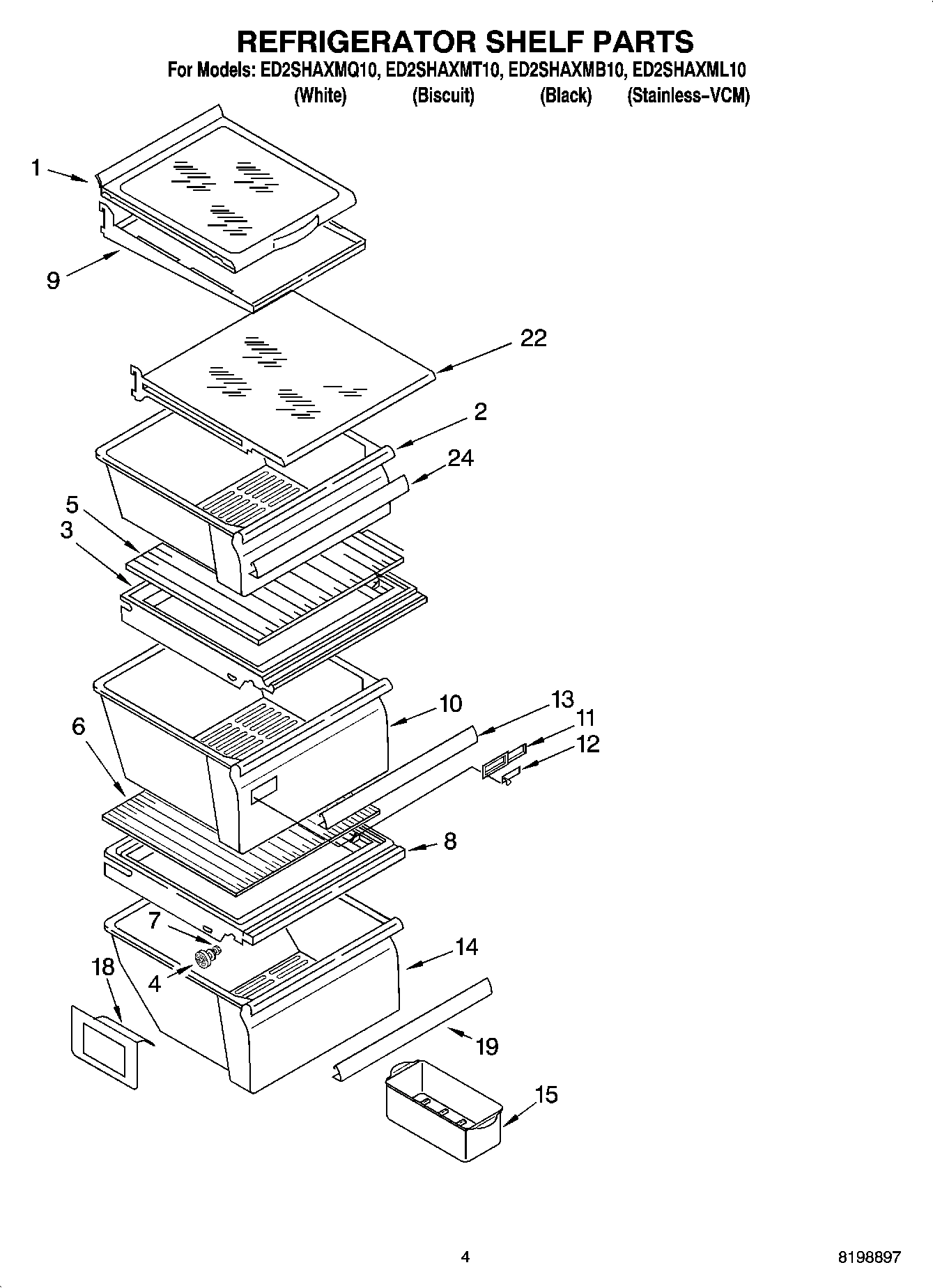 03 - REFRIGERATOR SHELF PARTS