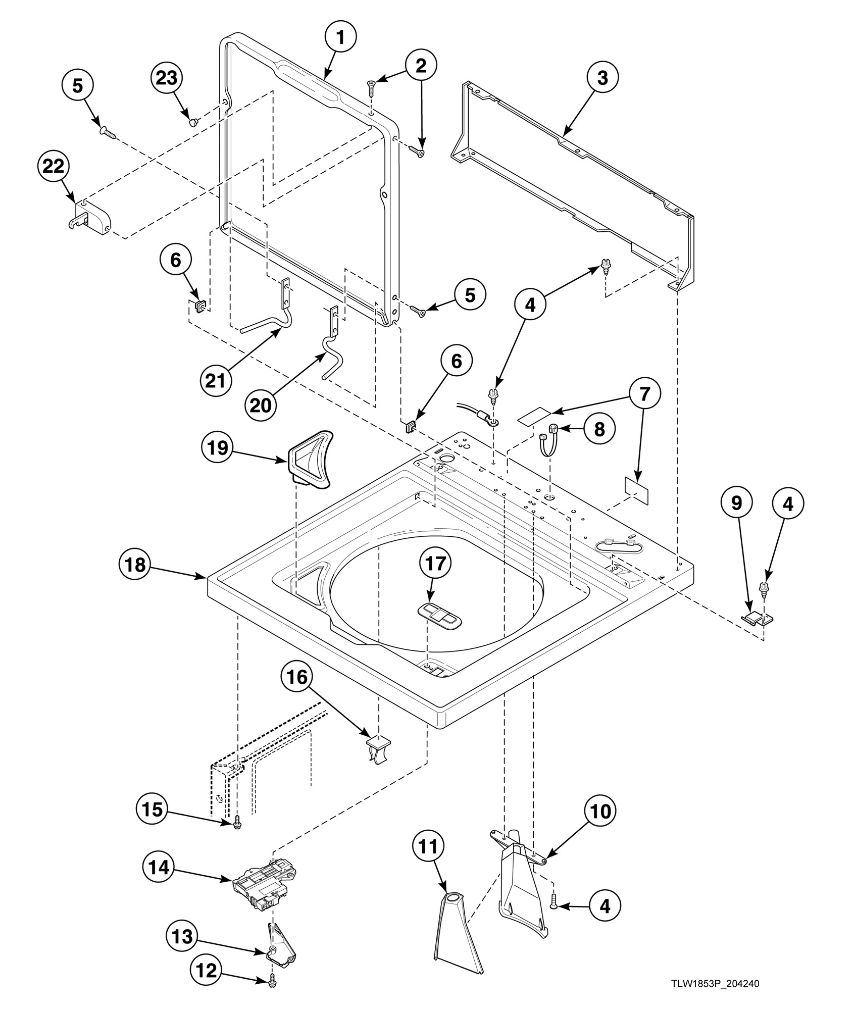 Top, Lid and Hood Back Panel