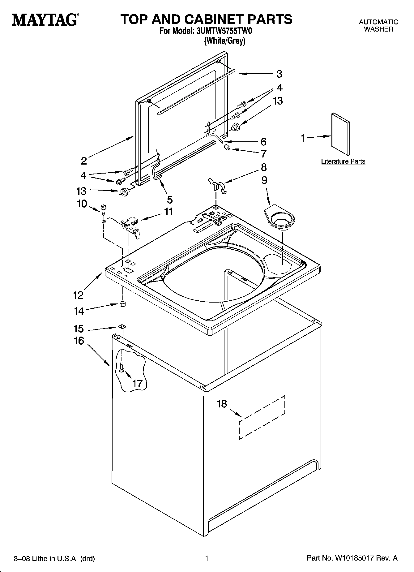 01 - TOP AND CABINET PARTS