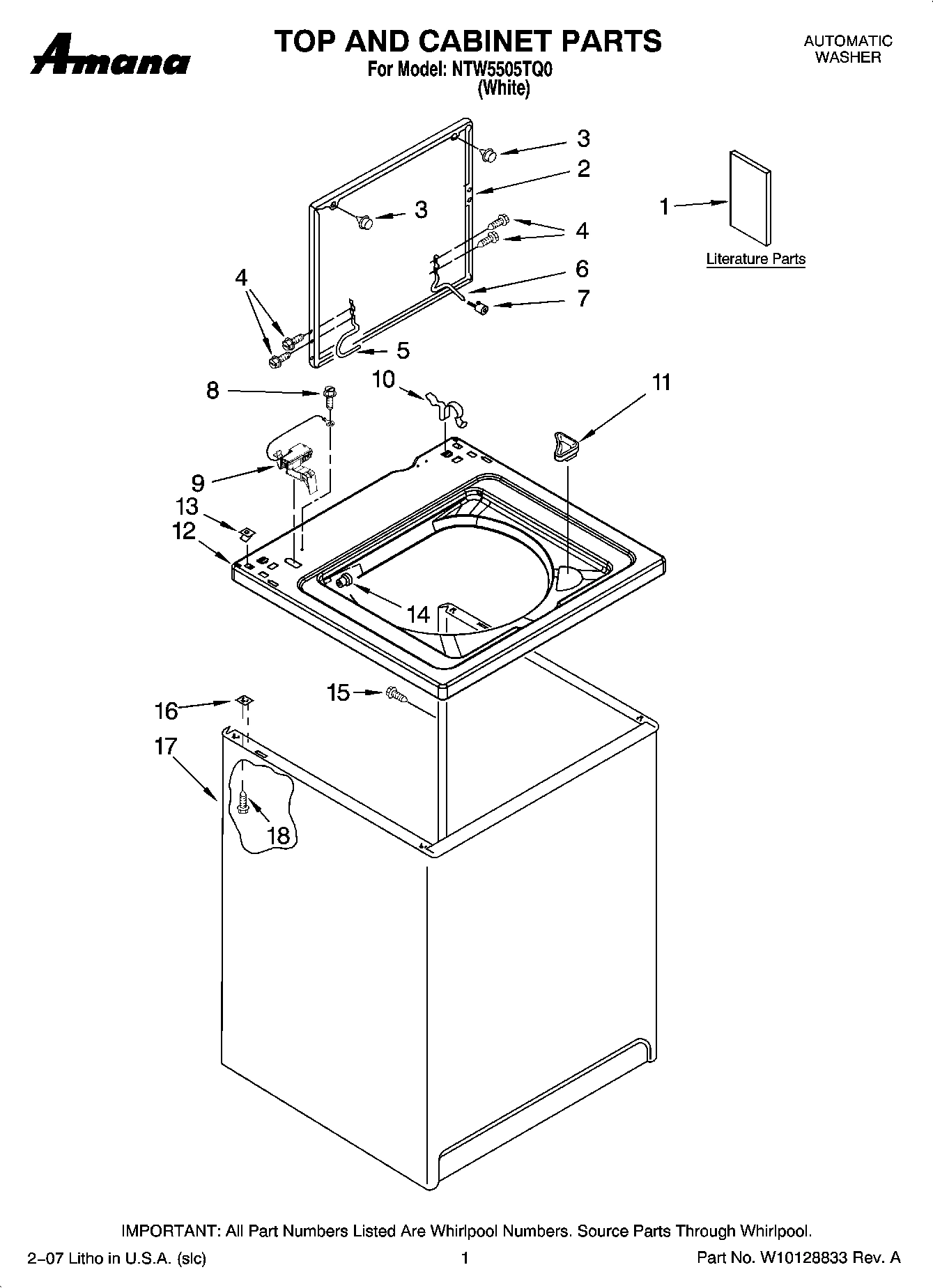 01 - TOP AND CABINET PARTS