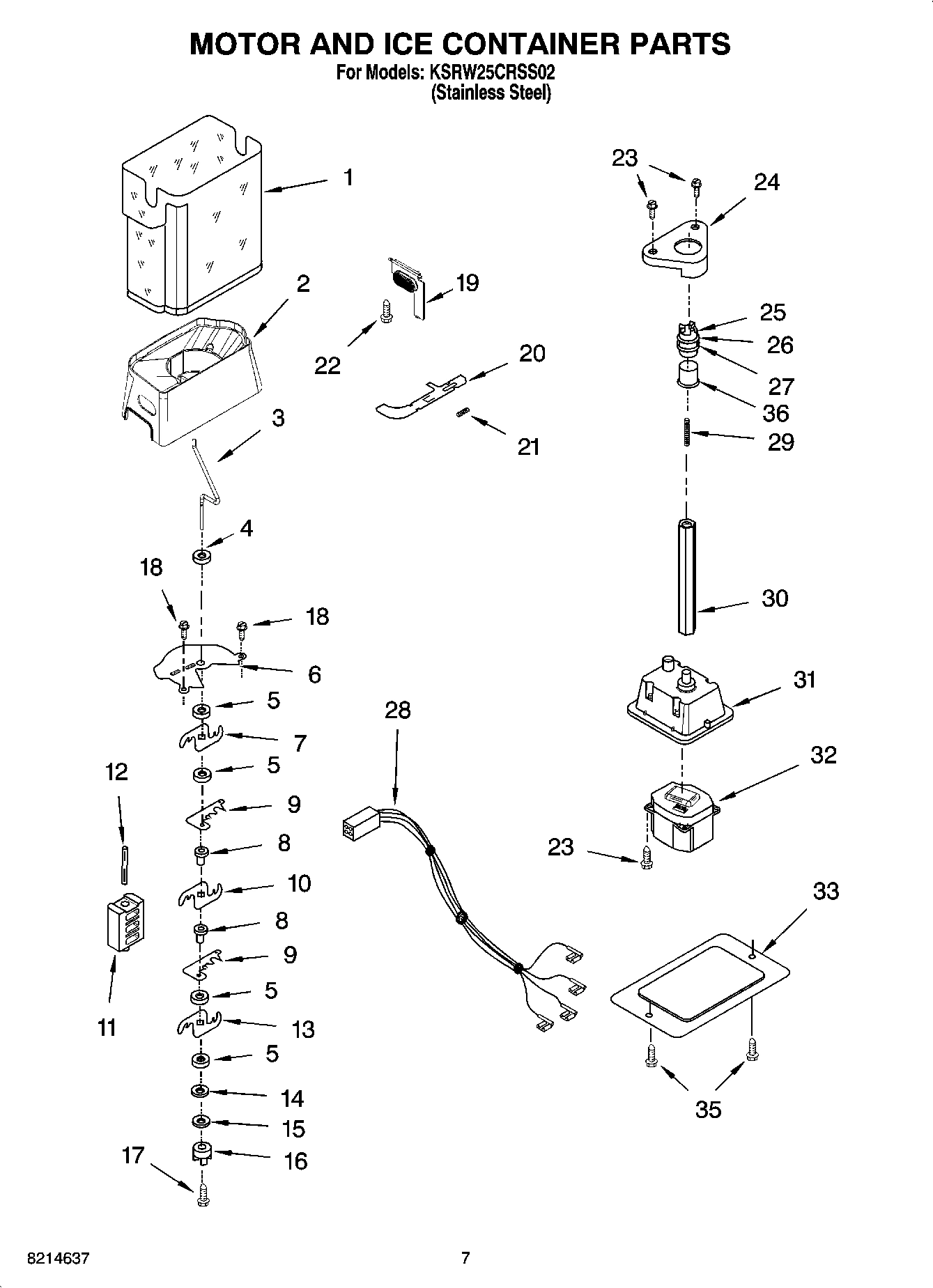 05 - MOTOR AND ICE CONTAINER PARTS