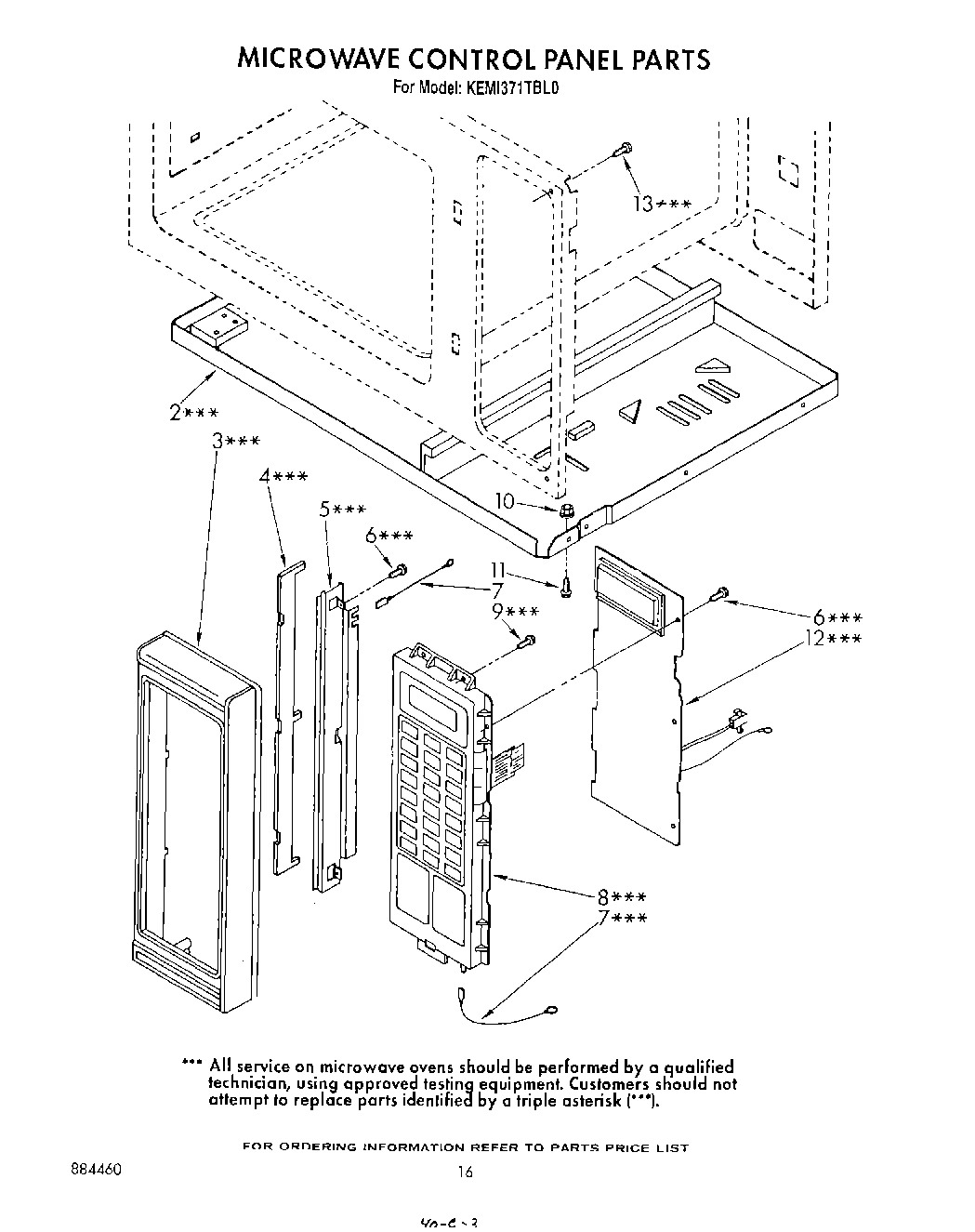 12 - MICROWAVE CONTROL PANEL