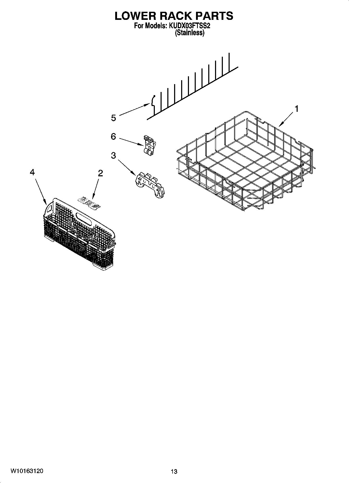 11 - LOWER RACK PARTS, OPTIONAL PARTS (NOT INCLUDED)