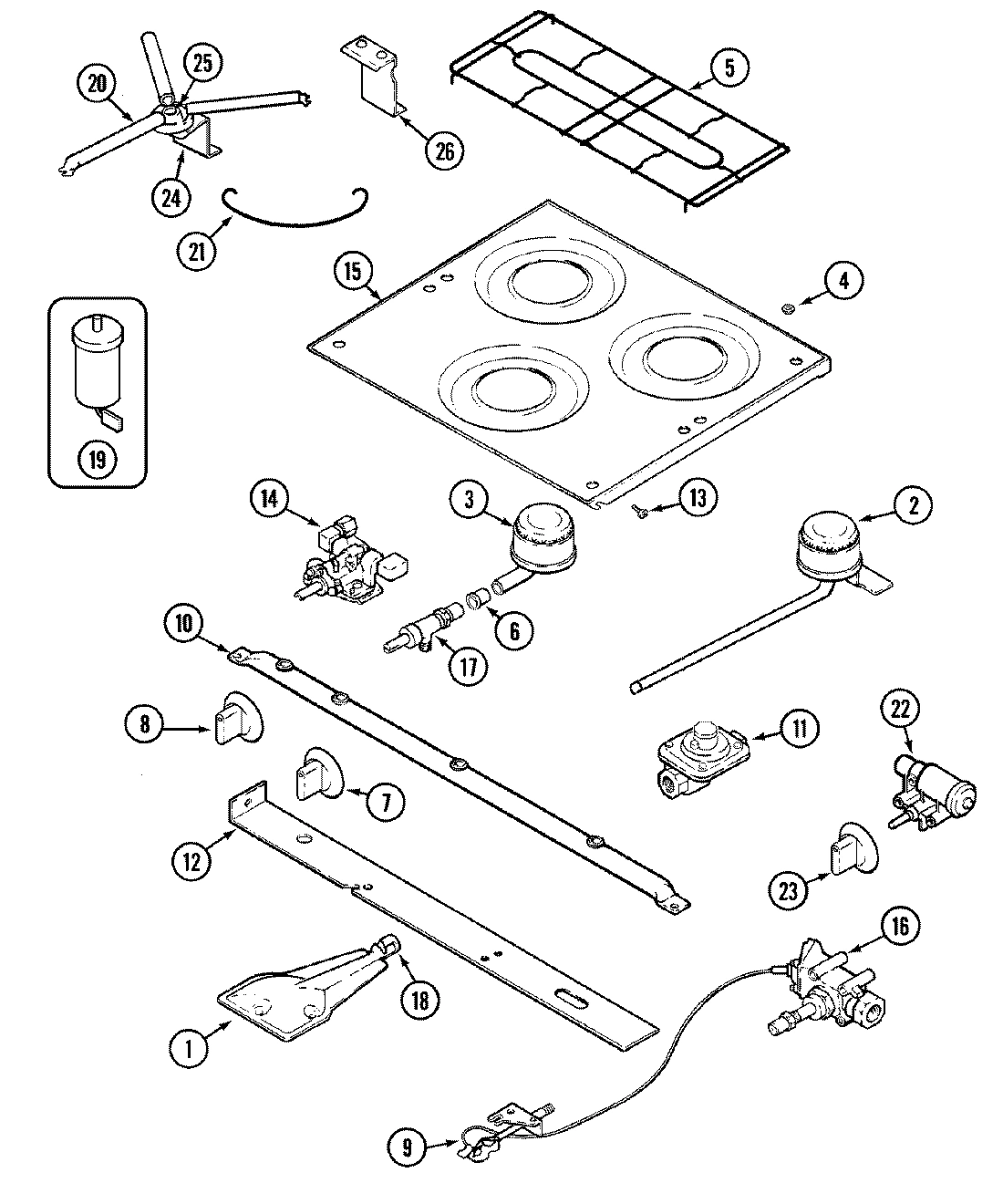 02 - MAIN TOP & BURNER ASSEMBLY