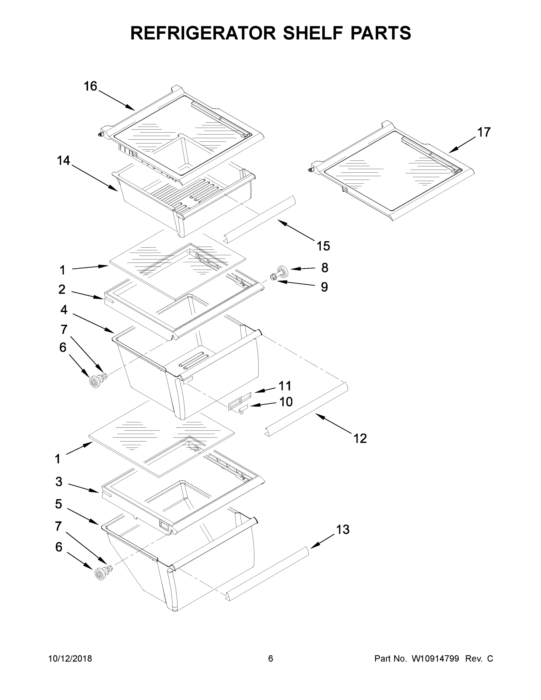 04 - REFRIGERATOR SHELF PARTS