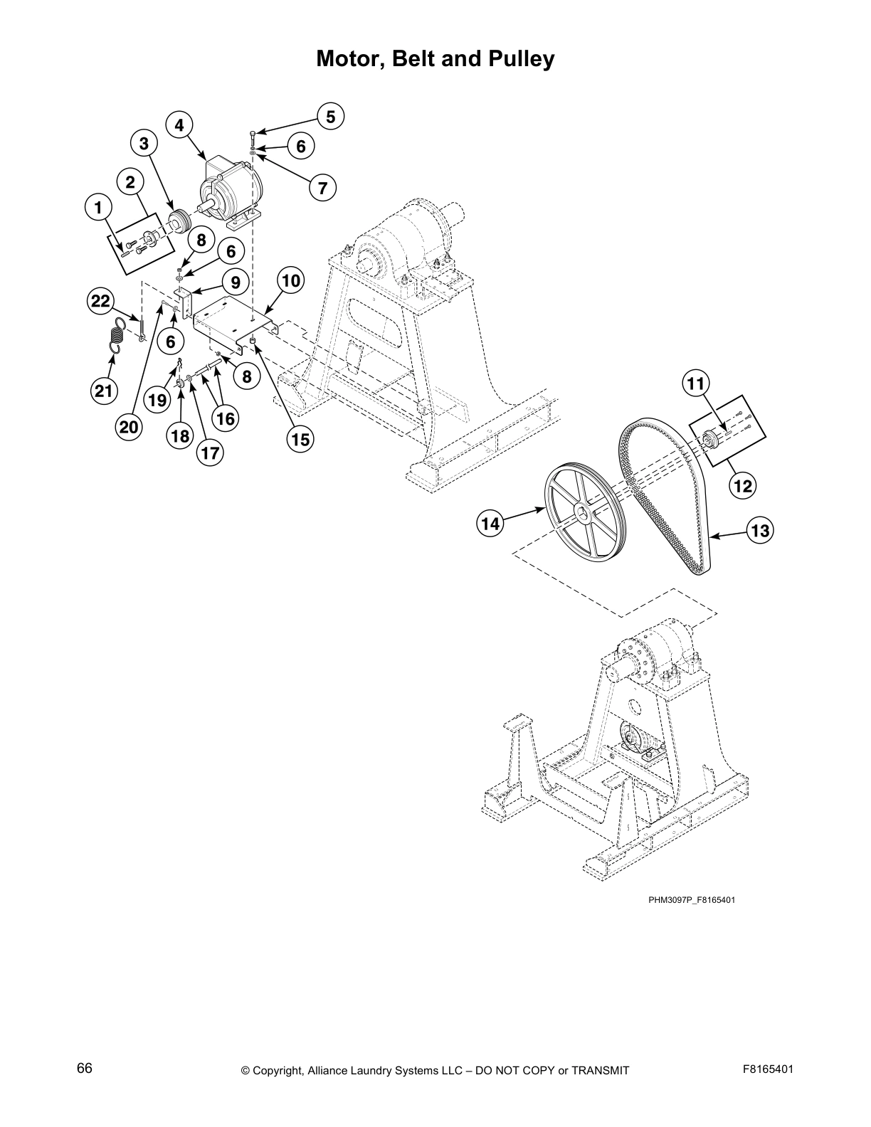 Motor, Belt and Pulley