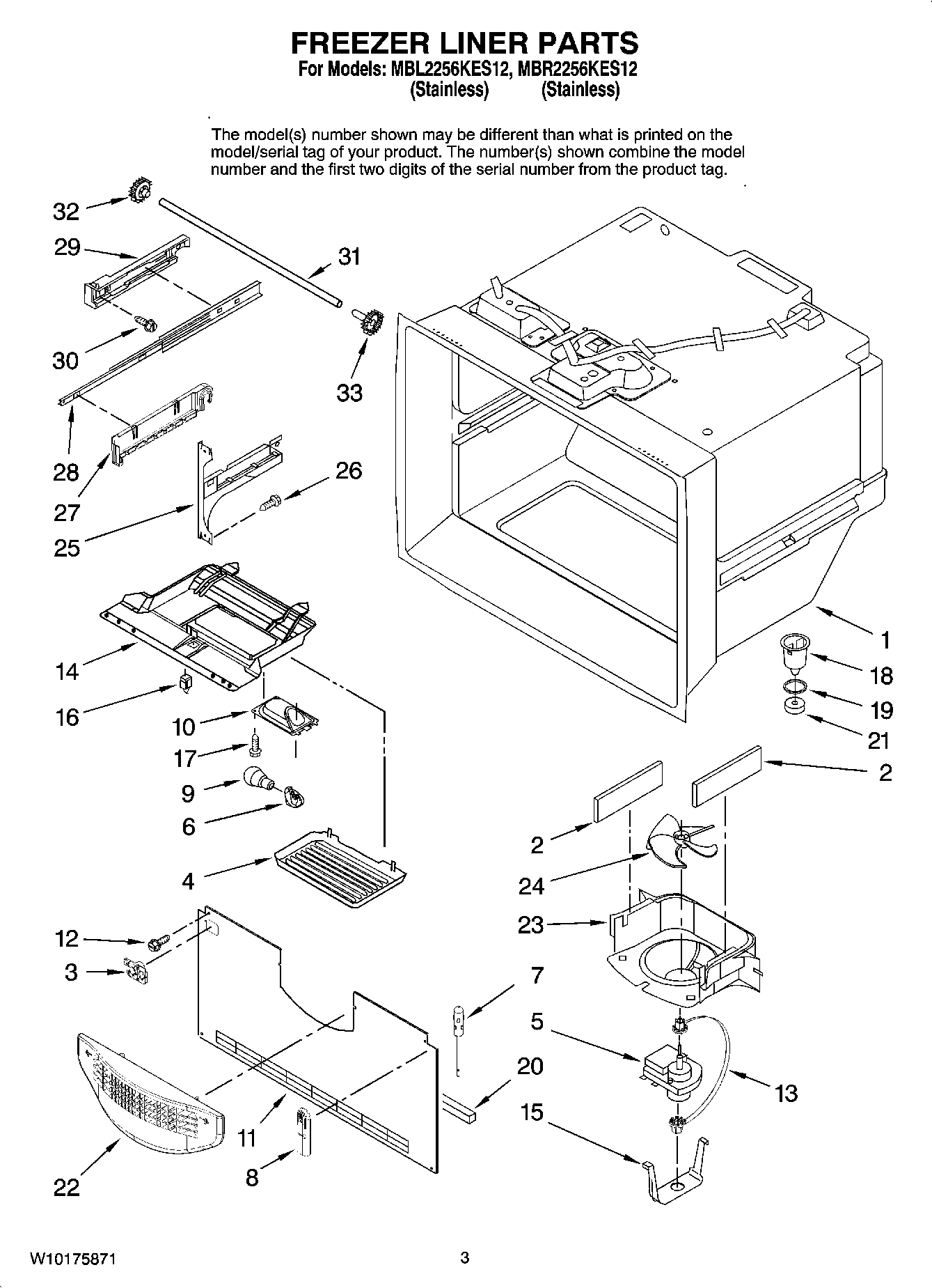 02 - FREEZER LINER PARTS