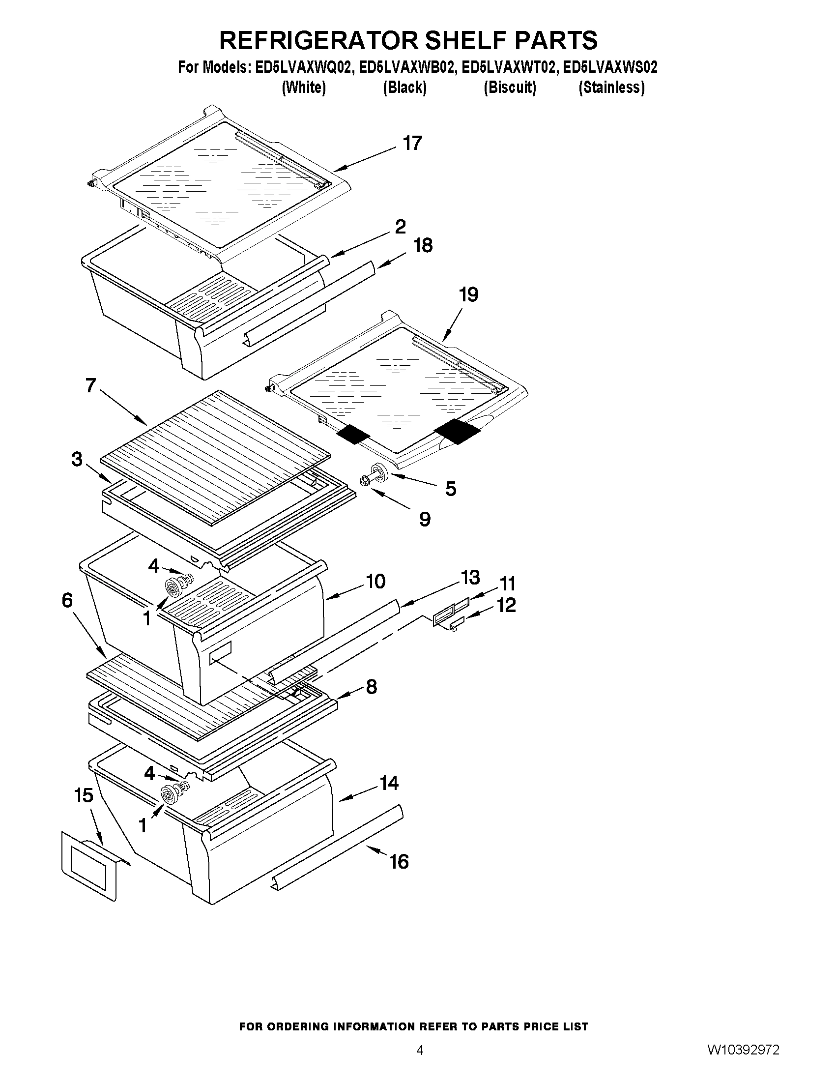 03 - REFRIGERATOR SHELF PARTS