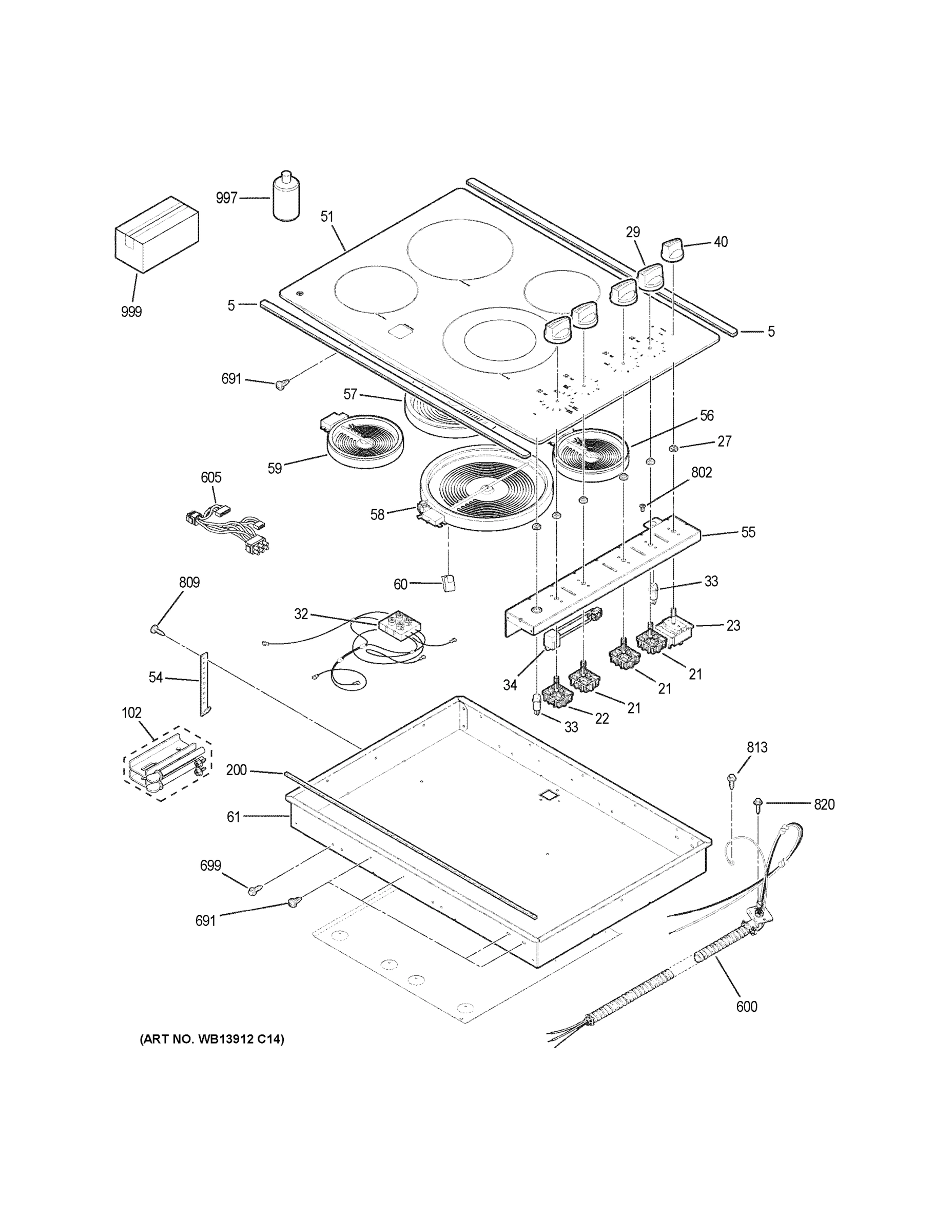 CONTROL PANEL & COOKTOP