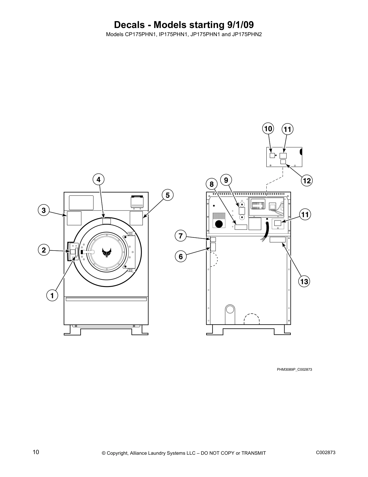 Decals - Models starting 9/1/09