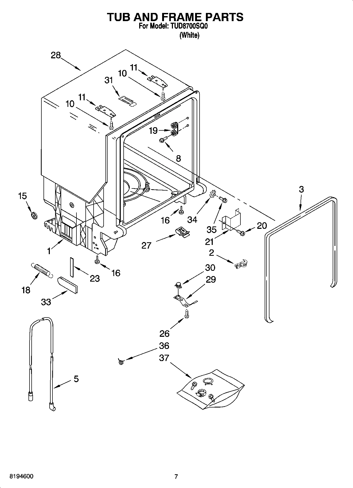 07 - TUB AND FRAME PARTS