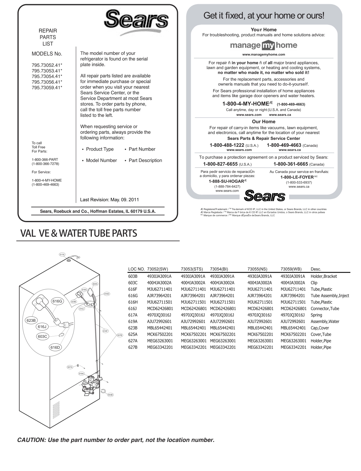 VALVE & WATER TUBE PARTS