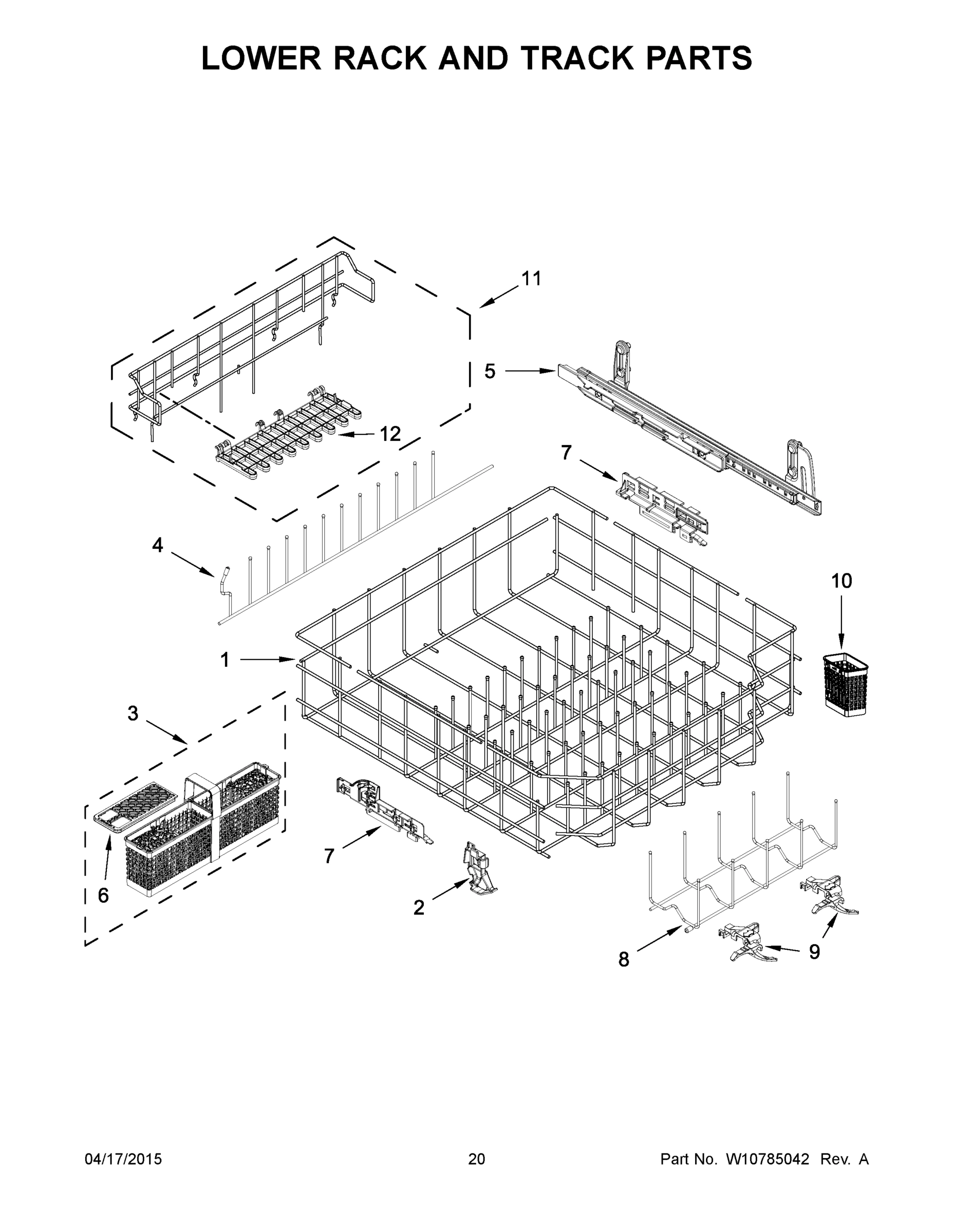 11 - LOWER RACK AND TRACK PARTS