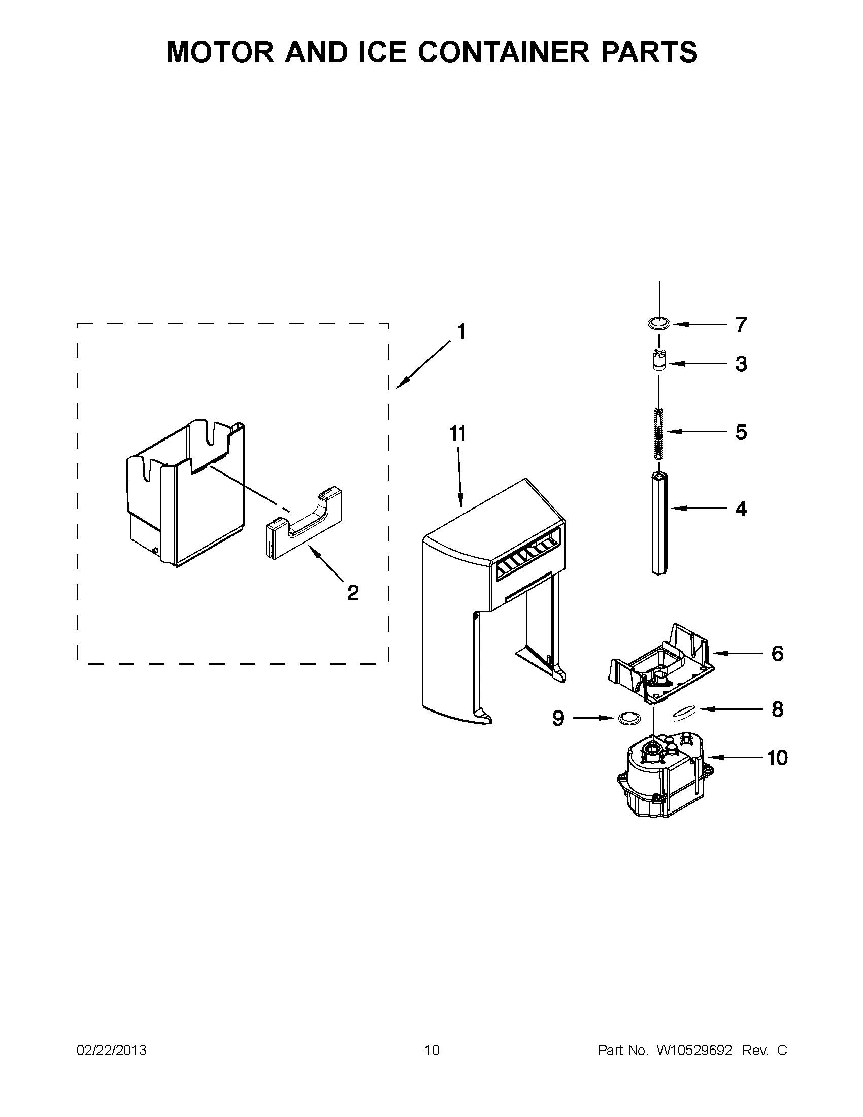 05 - MOTOR AND ICE CONTAINER PARTS