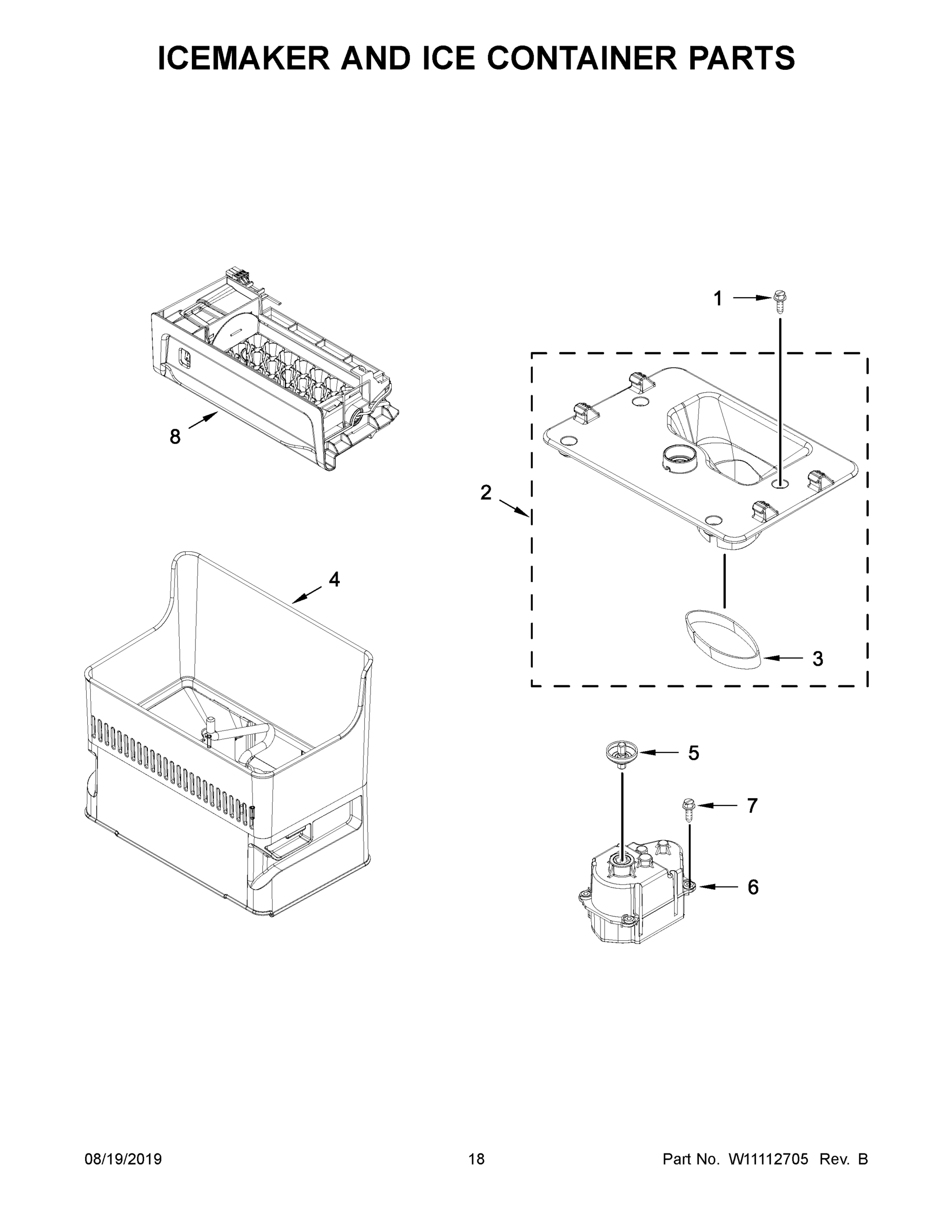 10 - ICEMAKER AND ICE CONTAINER PARTS