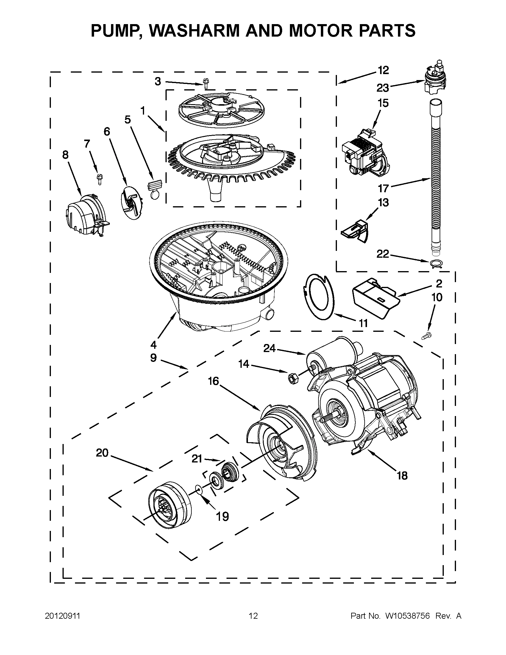 06 - PUMP, WASHARM AND MOTOR PARTS