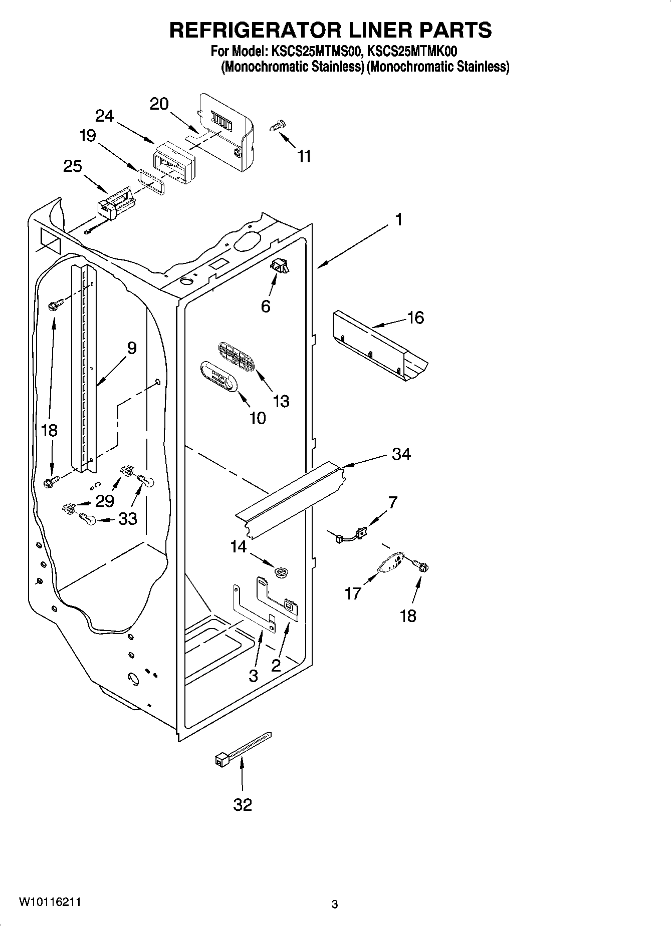 02 - REFRIGERATOR LINER PARTS