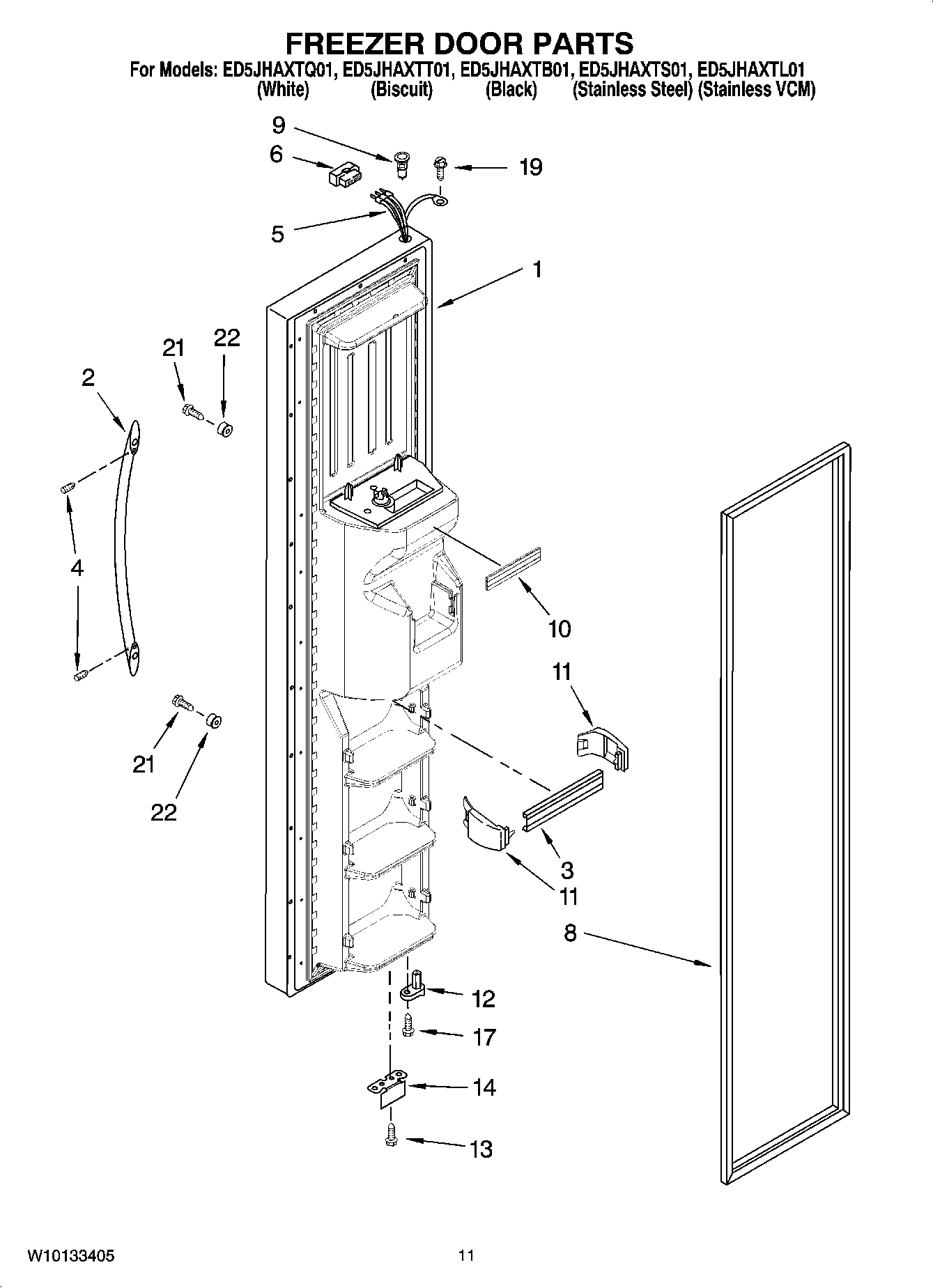 07 - FREEZER DOOR PARTS