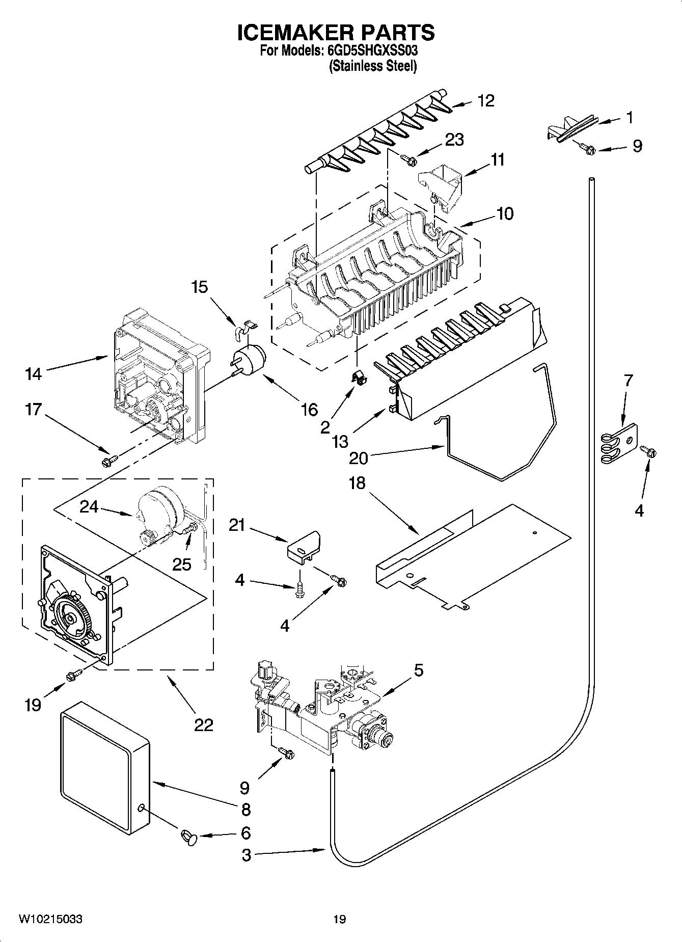 12 - ICEMAKER PARTS, OPTIONAL PARTS (NOT INCLUDED)