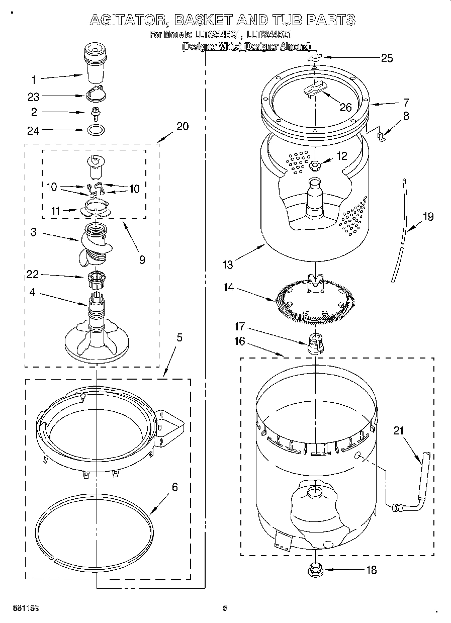 04 - AGITATOR, BASKET AND TUB