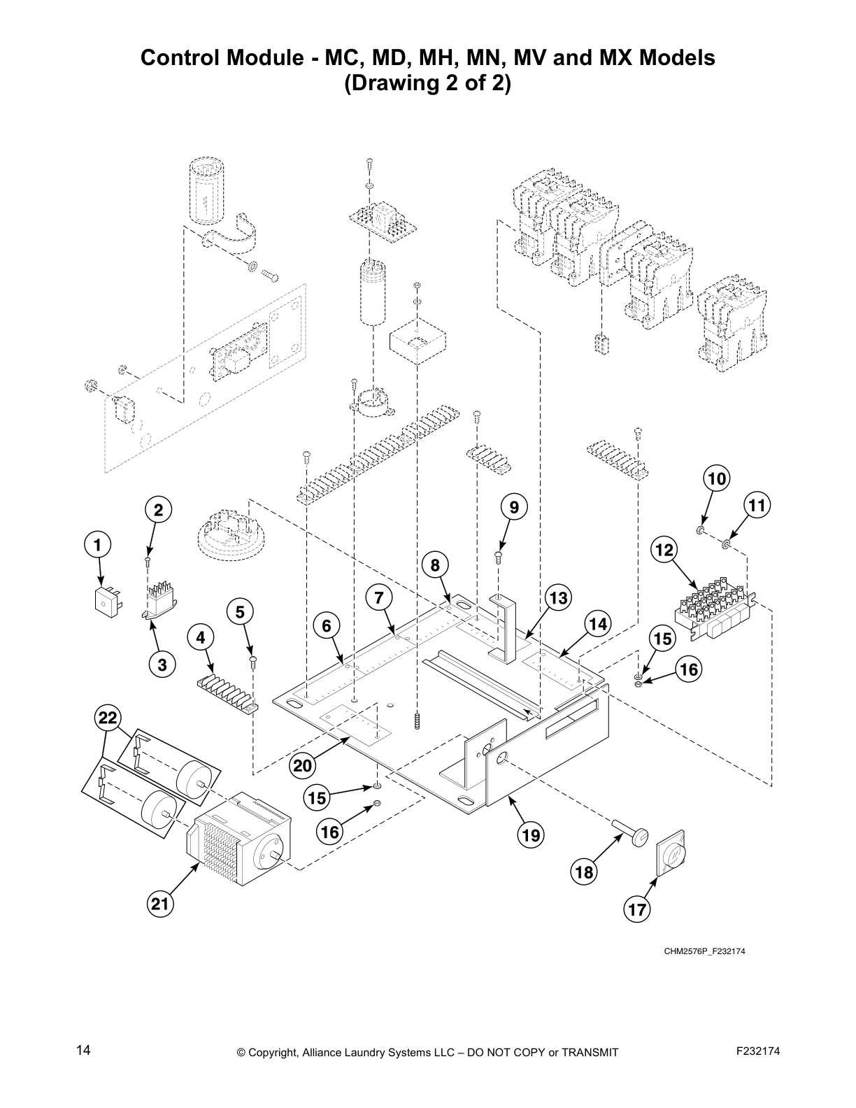 Control Module - MC, MD, MH, MN, MV and MX Models 
(Drawing 2 of 2)