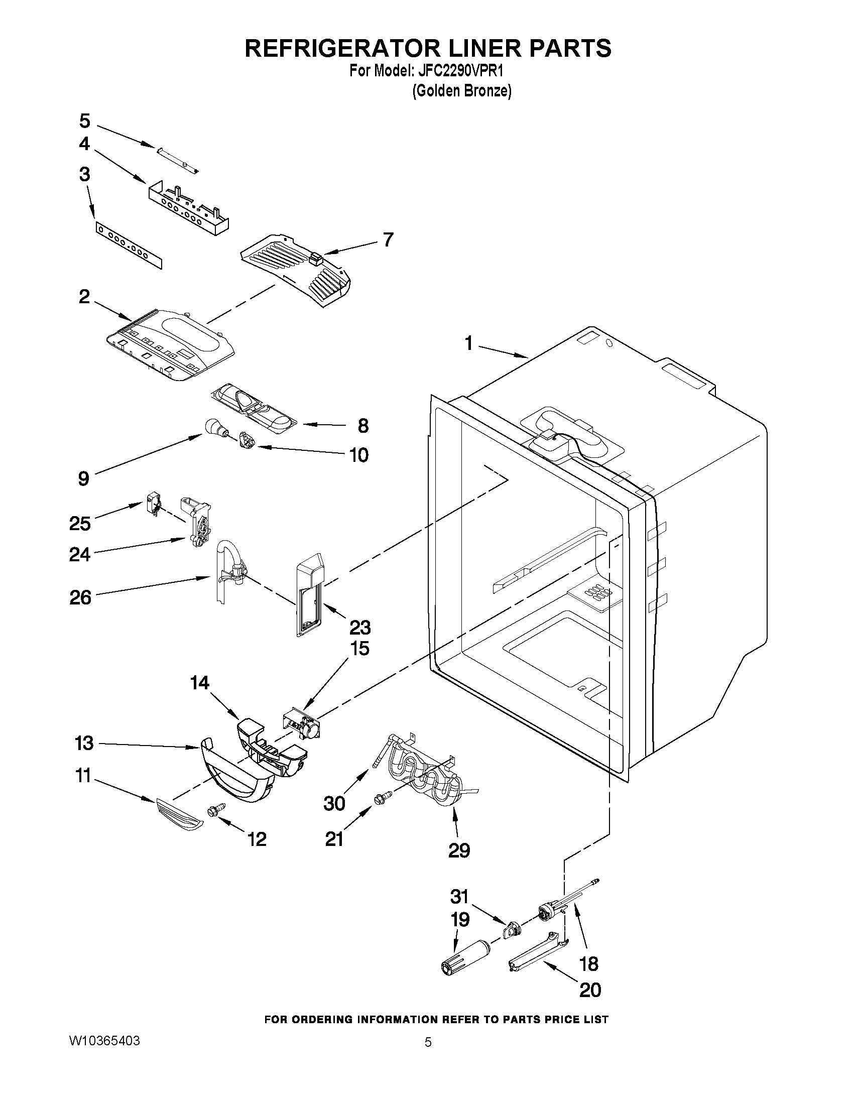 03 - REFRIGERATOR LINER PARTS