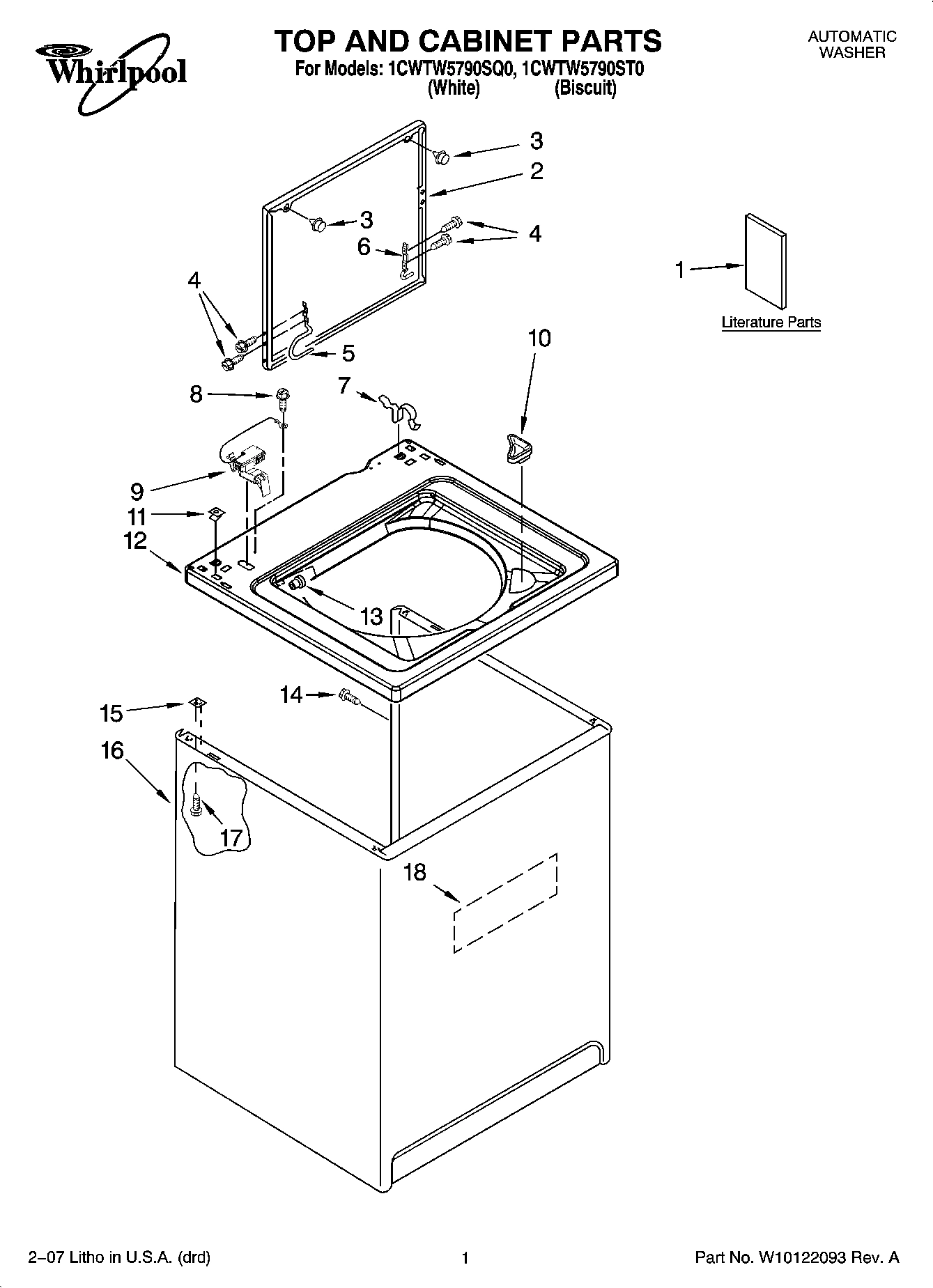 01 - TOP AND CABINET PARTS