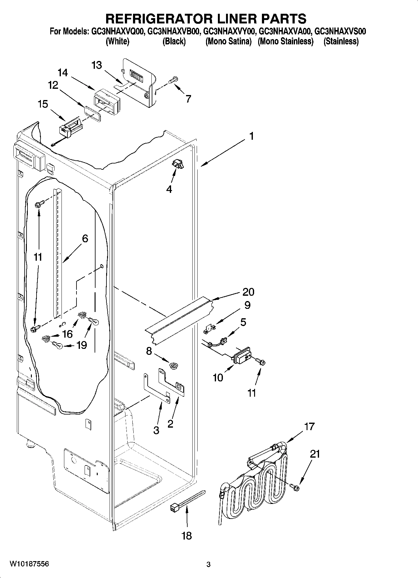 02 - REFRIGERATOR LINER PARTS