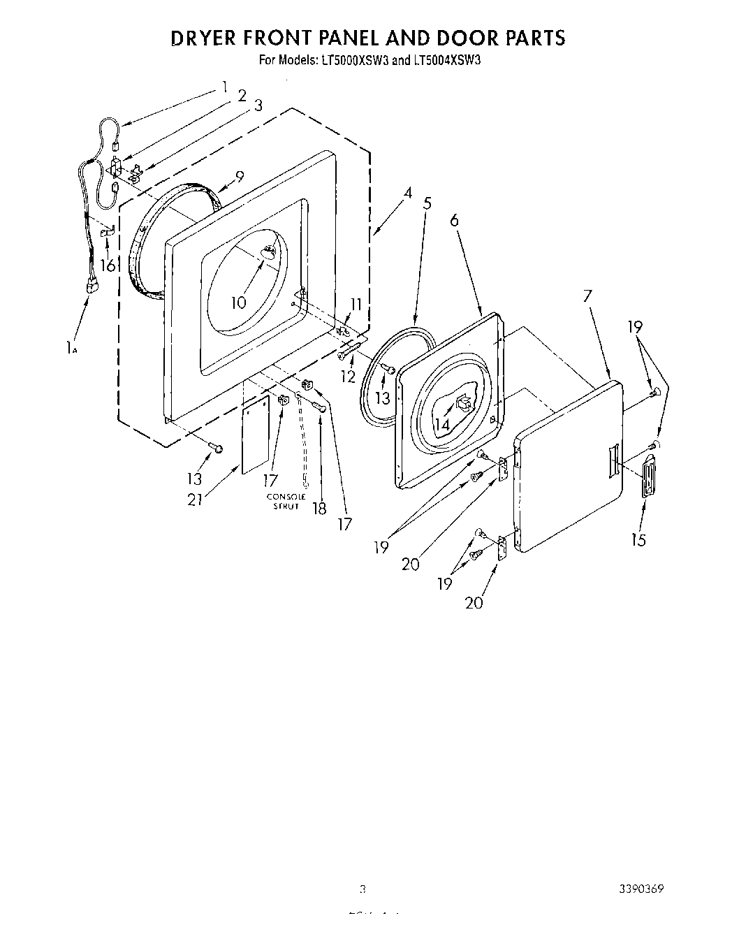 03 - DRYER FRONT PANEL AND DOOR