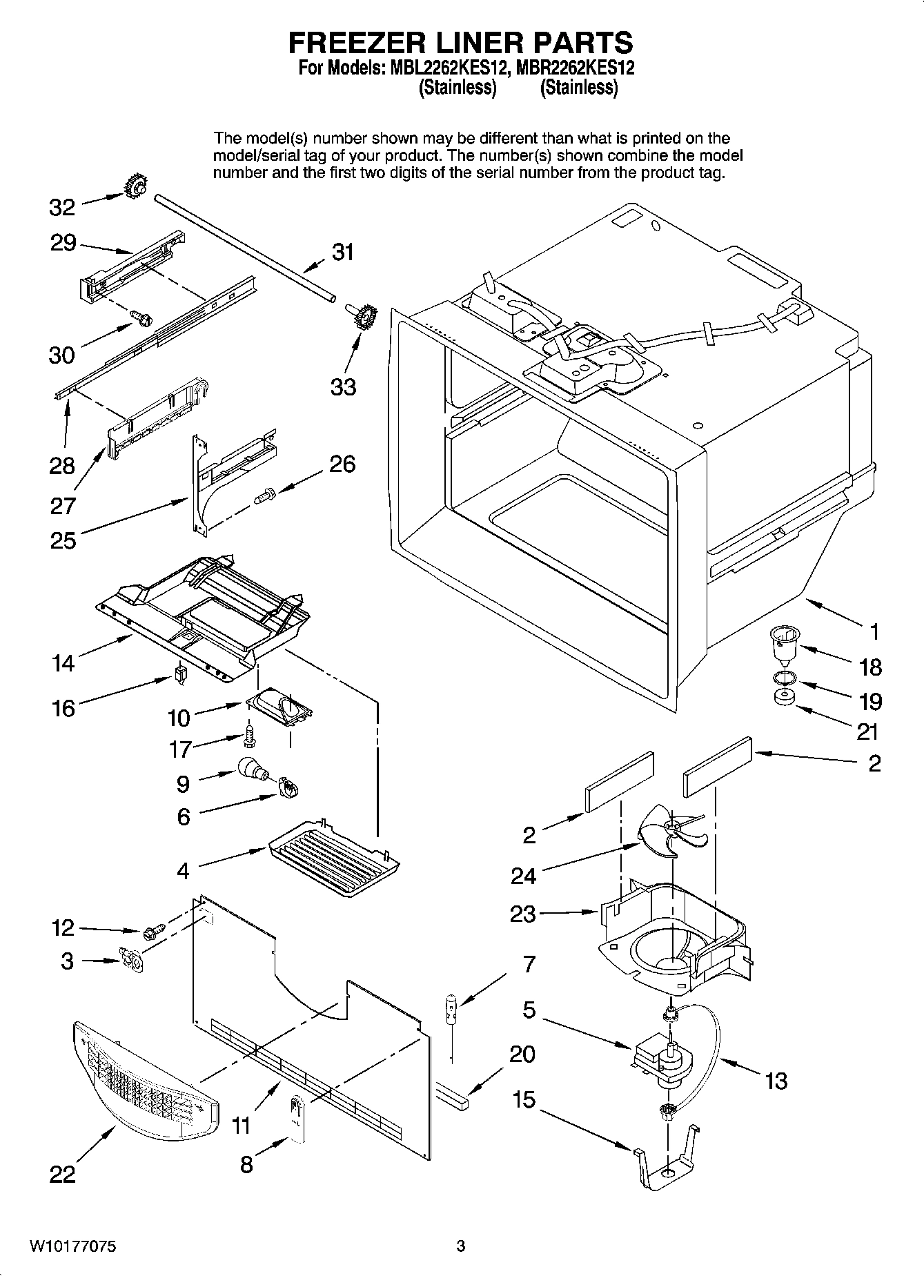02 - FREEZER LINER PARTS