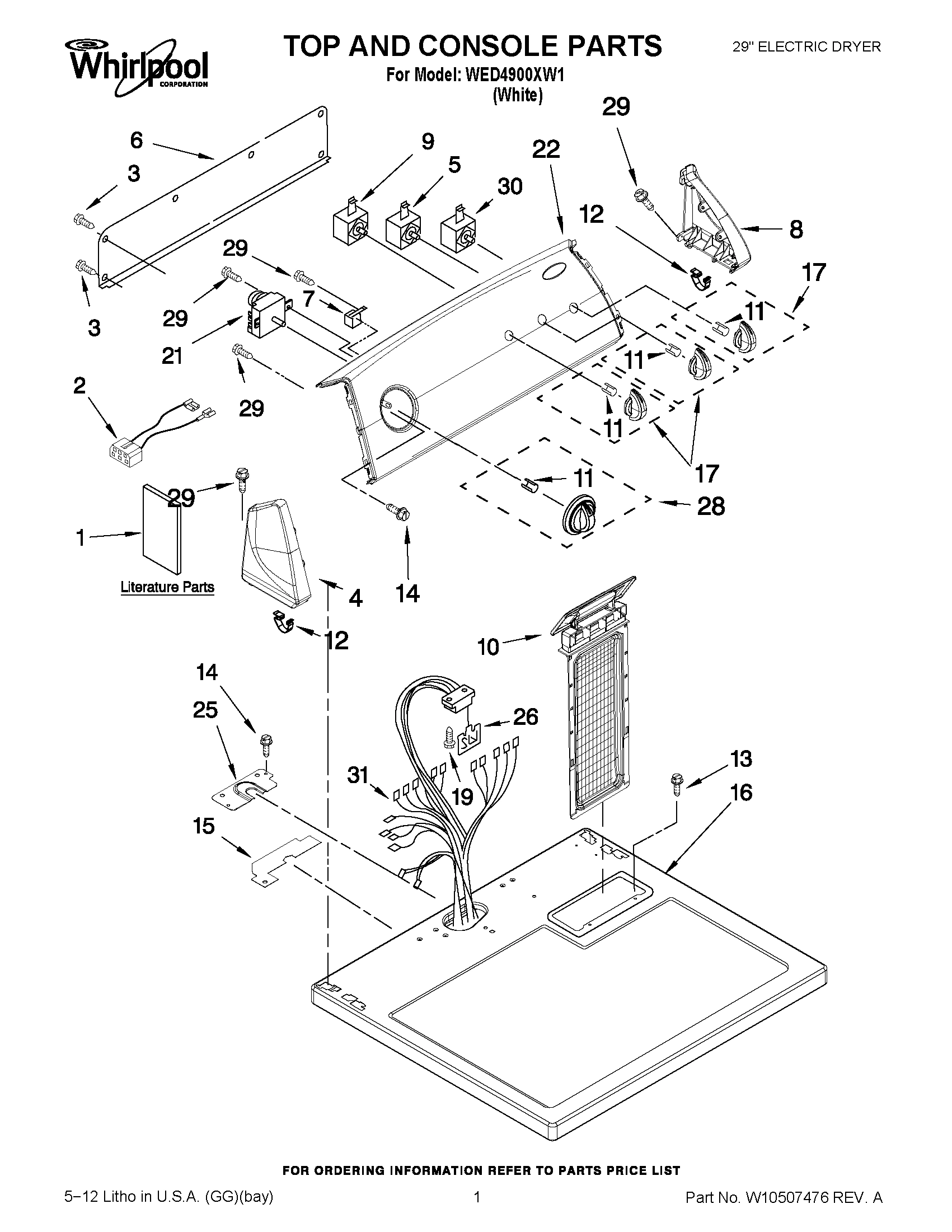 01 - TOP AND CONSOLE PARTS