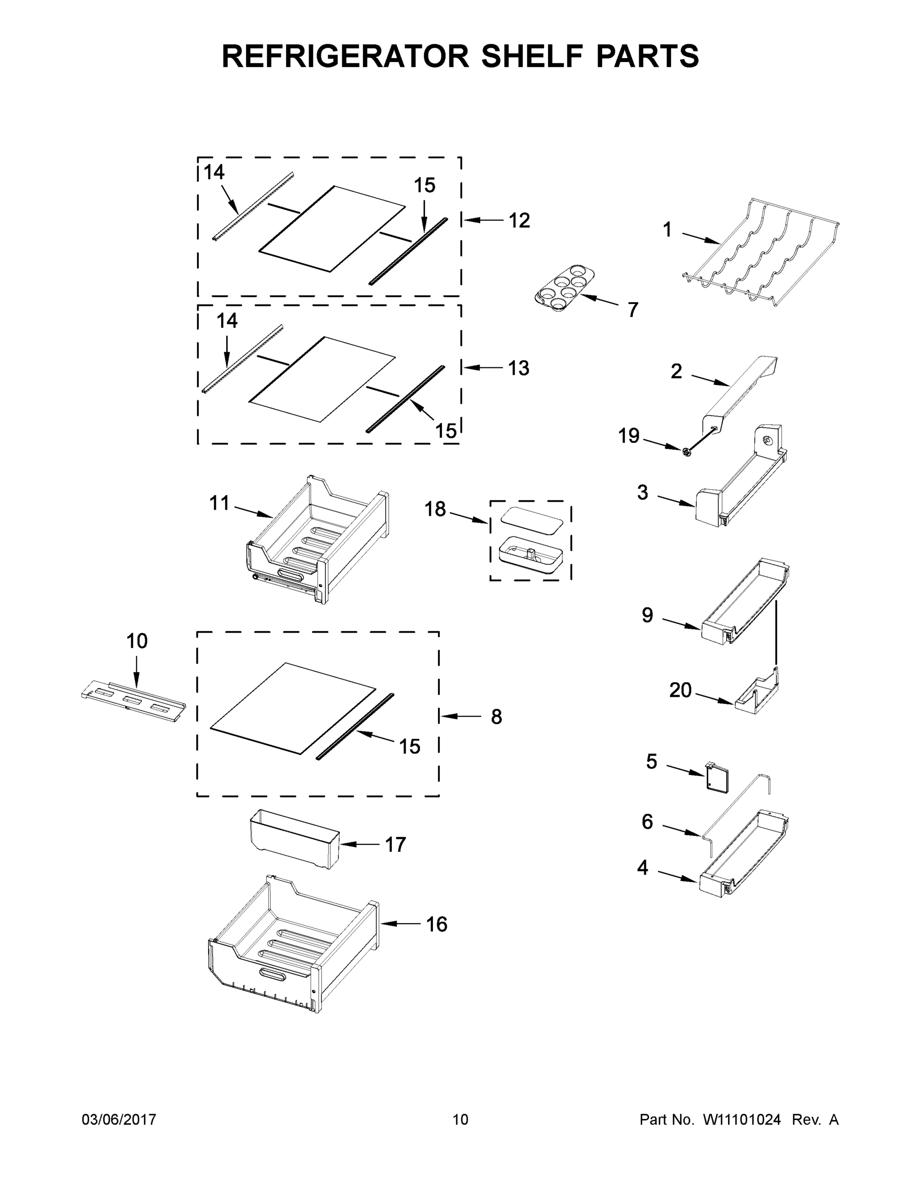 06 - REFRIGERATOR SHELF PARTS