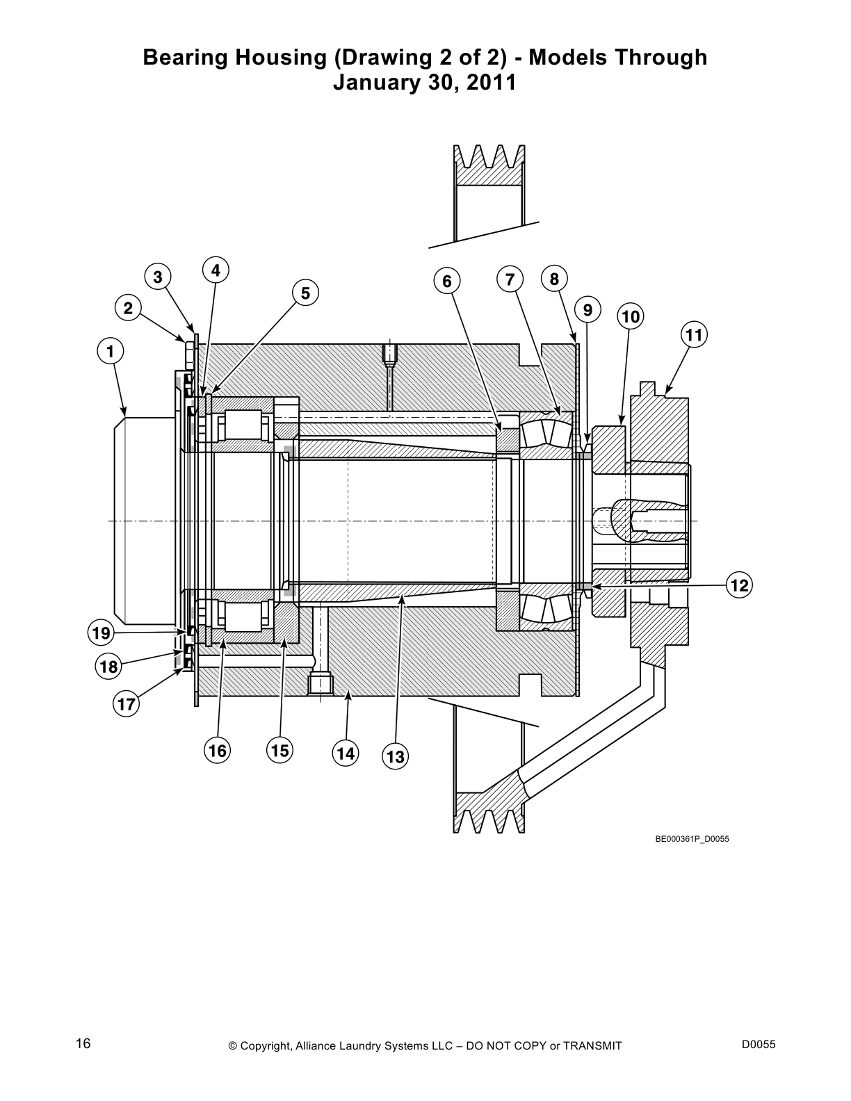 Bearing Housing (Drawing 2 of 2) - Models Through
January 30, 2011