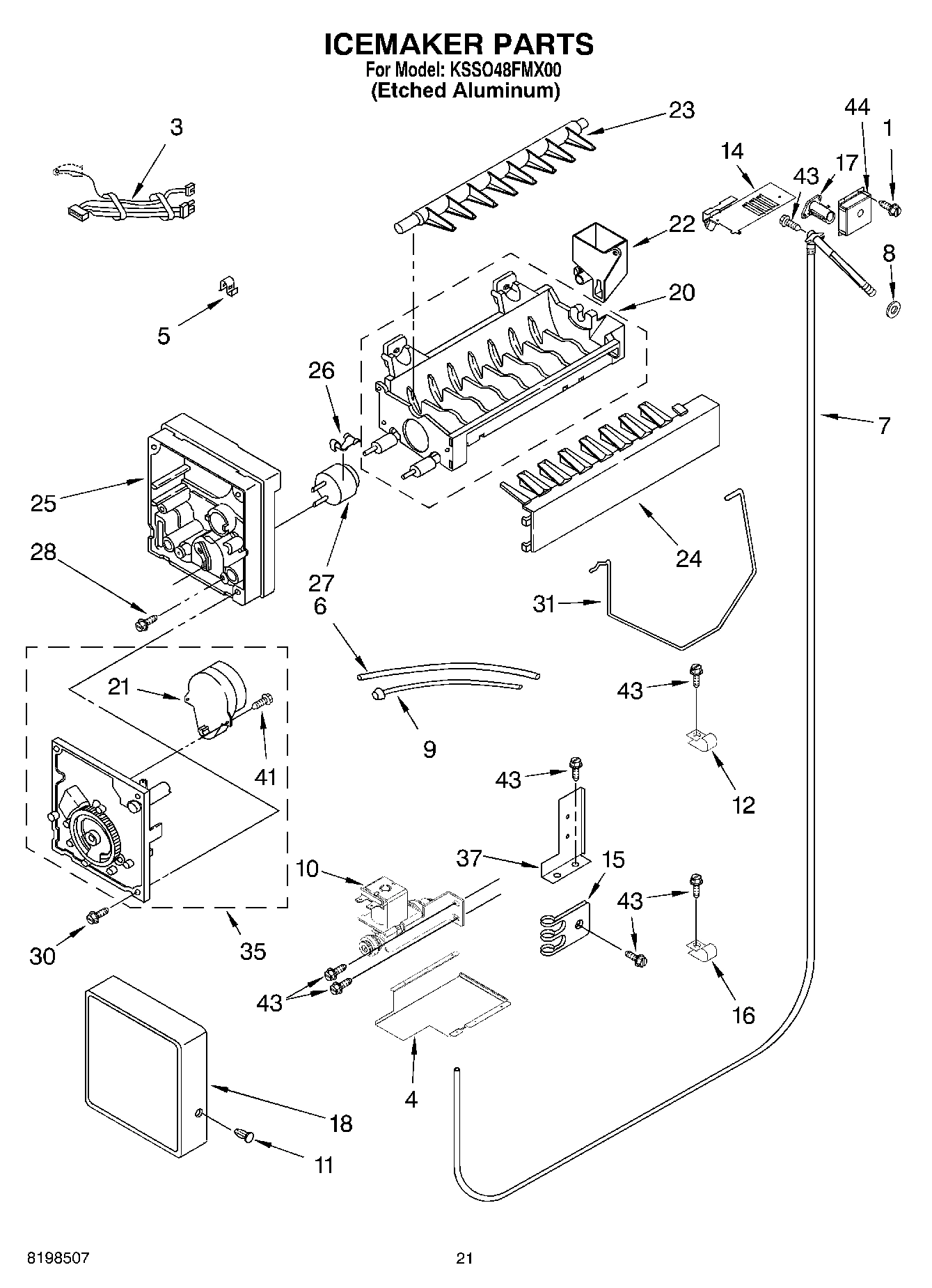 13 - ICEMAKER PARTS PARTS NOT ILLUSTRATED