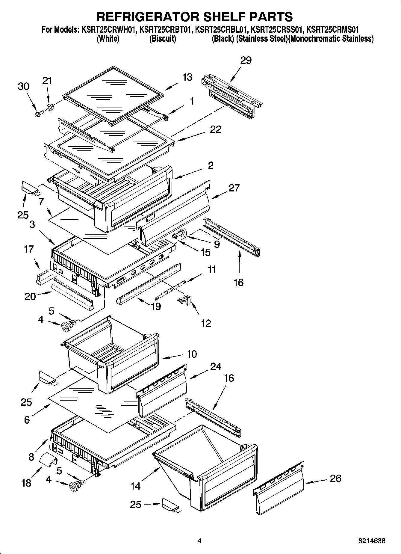 03 - REFRIGERATOR SHELF PARTS