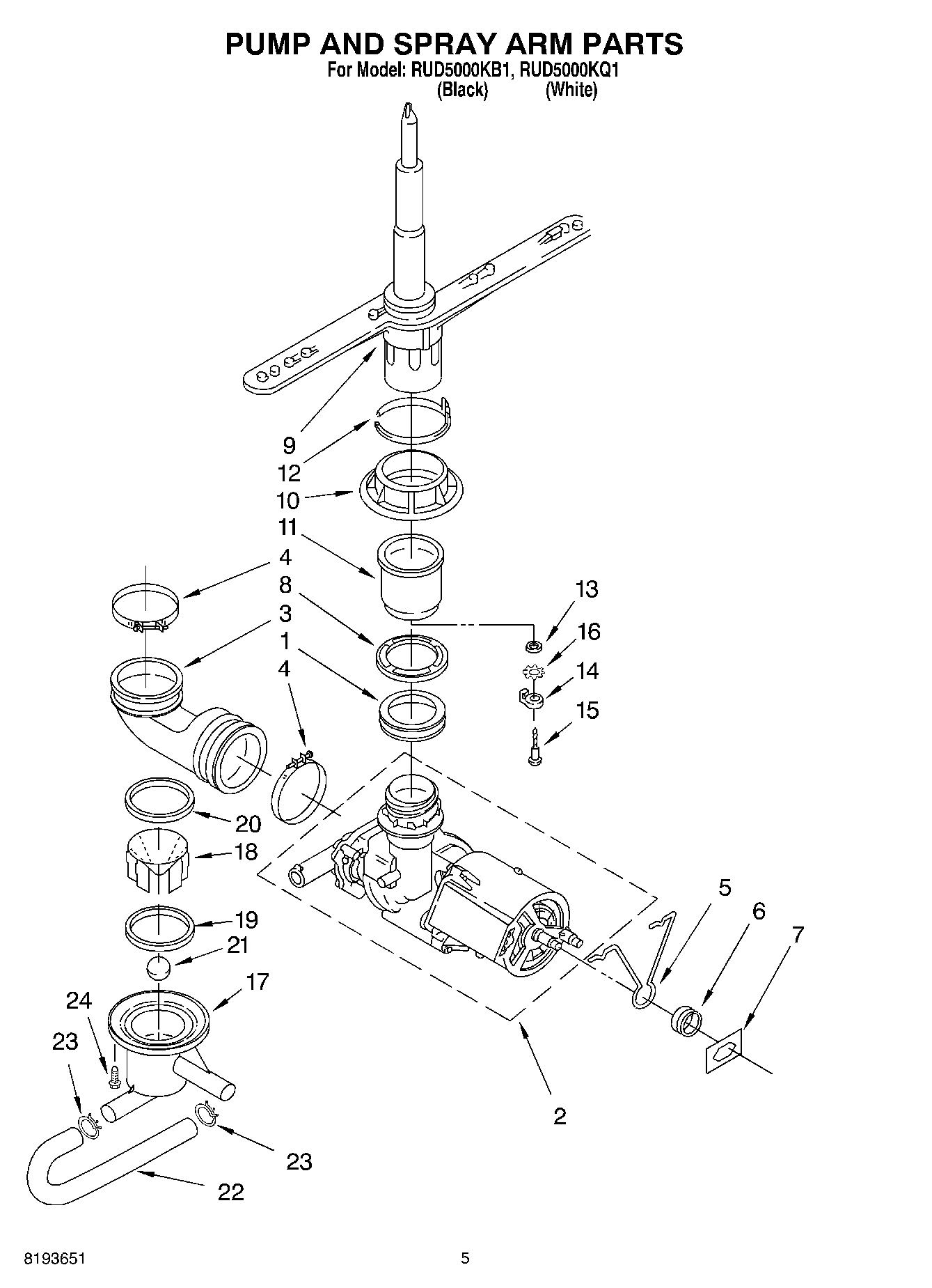 04 - PUMP AND SPRAY ARM PARTS