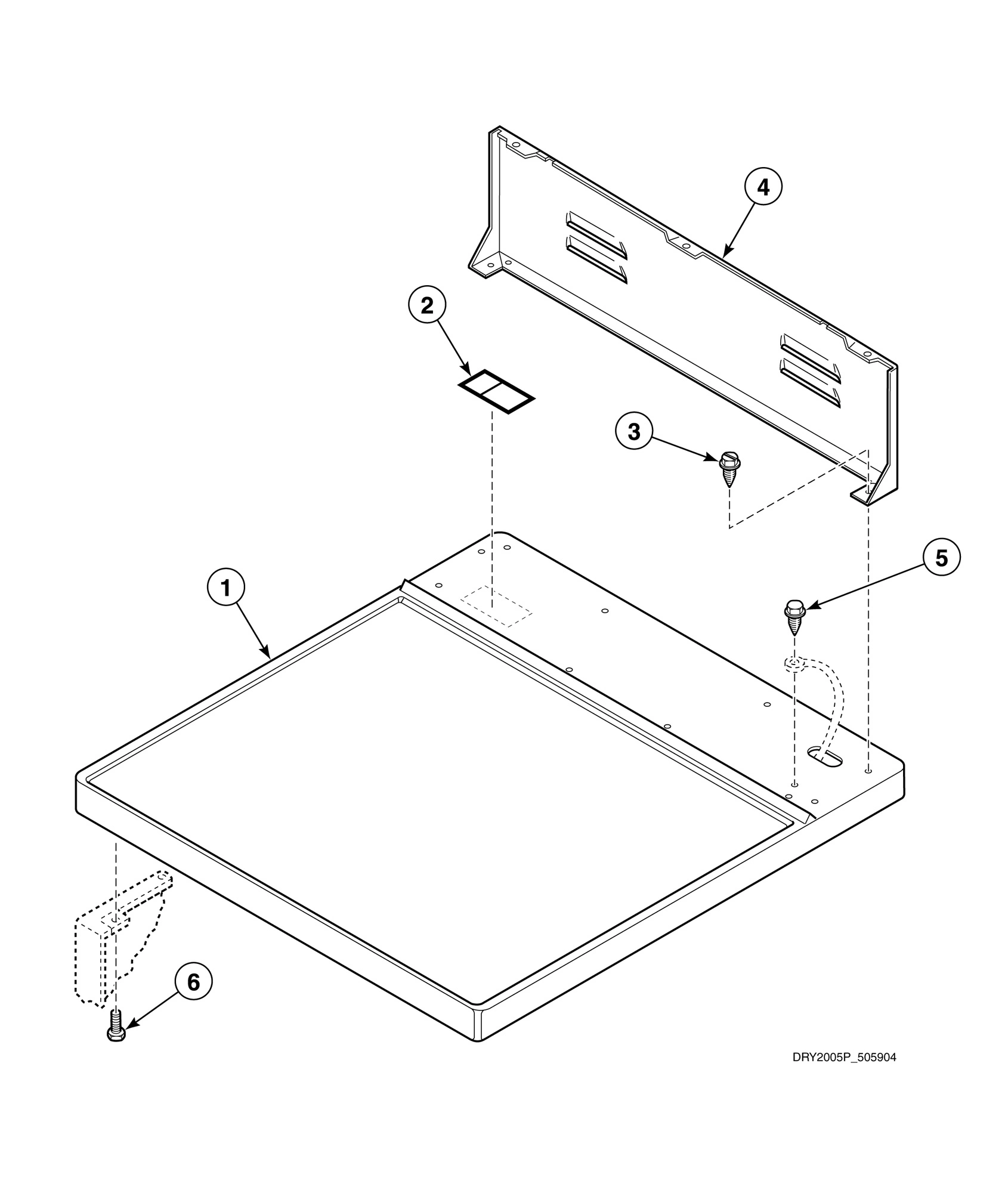Cabinet Top and Control Hood Back Panel