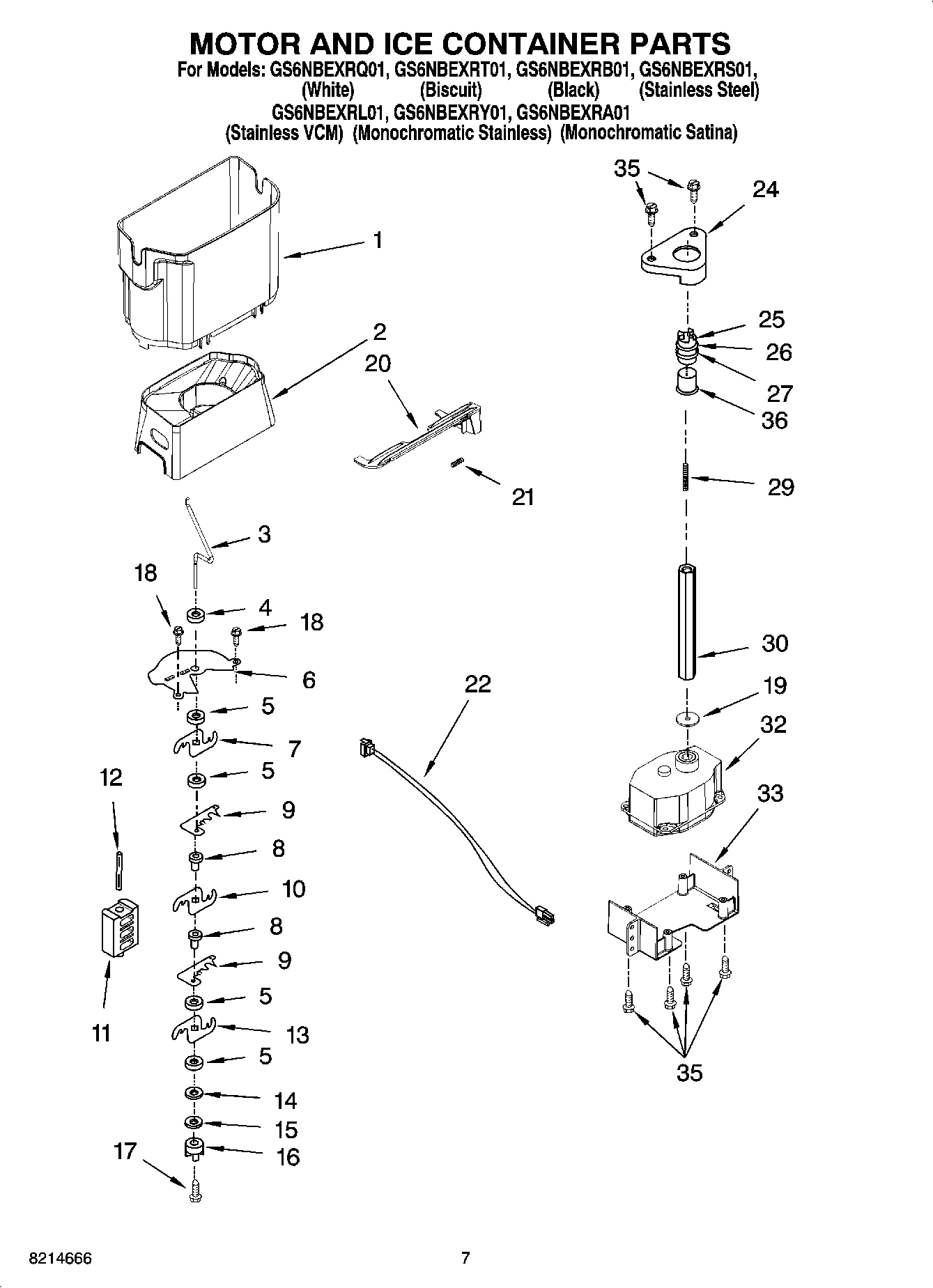 05 - MOTOR AND ICE CONTAINER PARTS