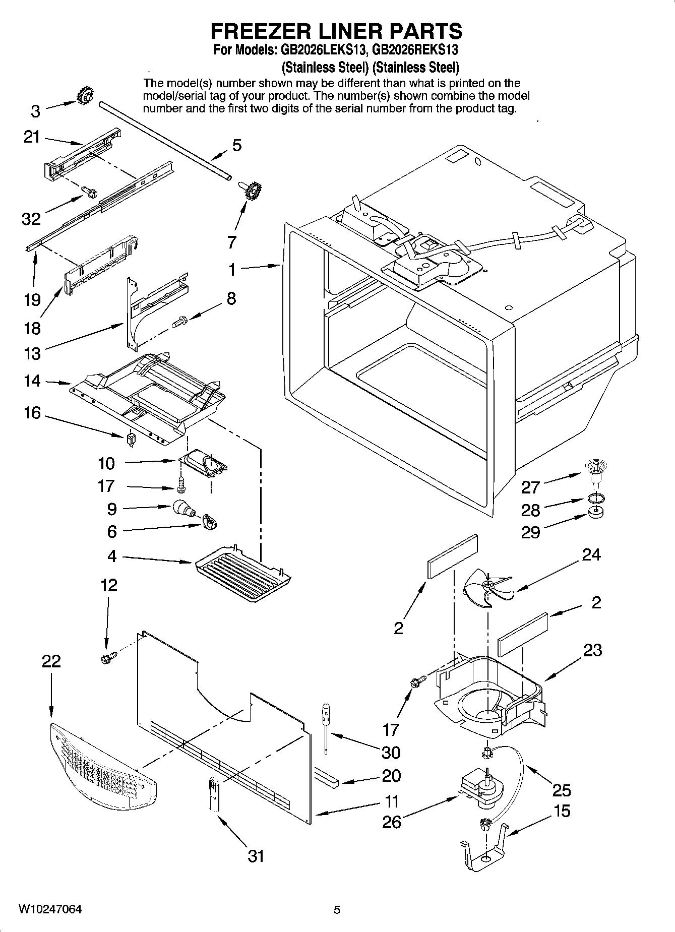 03 - FREEZER LINER PARTS