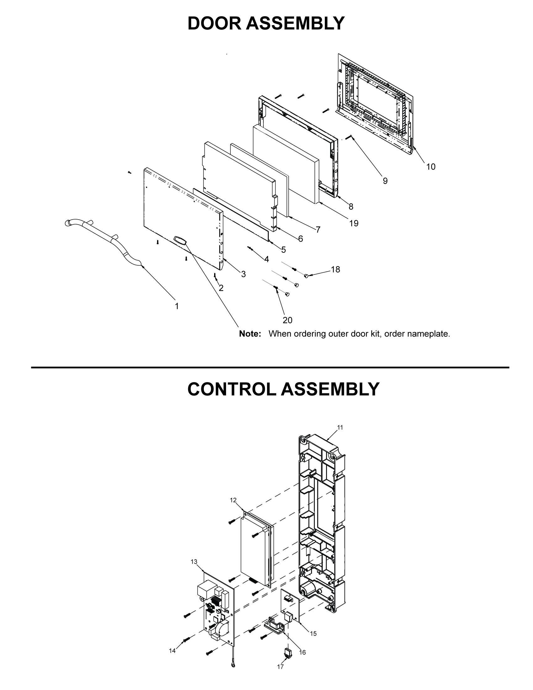 DOOR ASSEMBLY / CONTROL ASSEMBLY