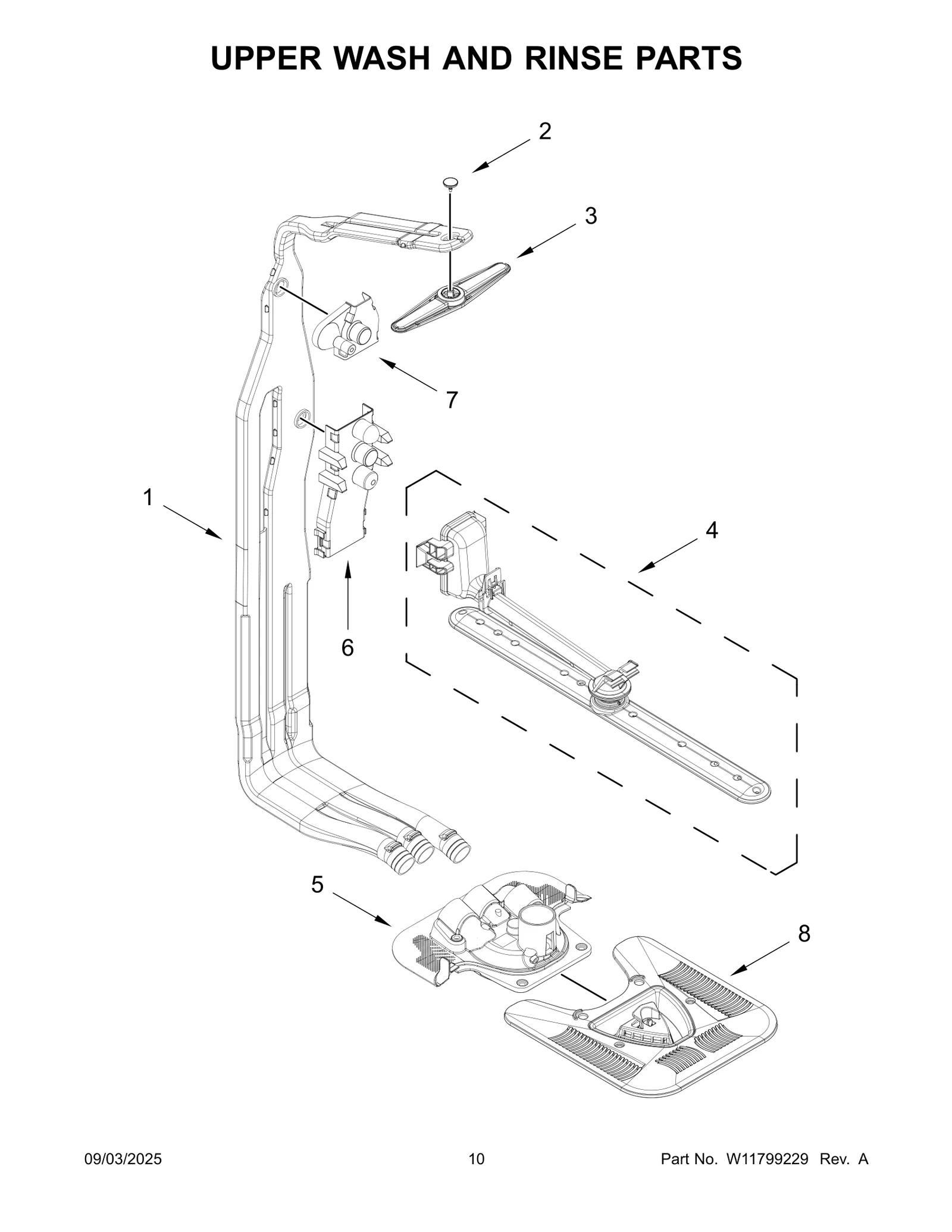 UPPER WASH AND RINSE PARTS