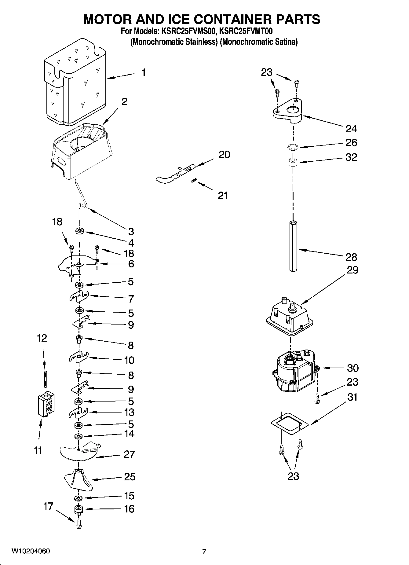 05 - MOTOR AND ICE CONTAINER PARTS