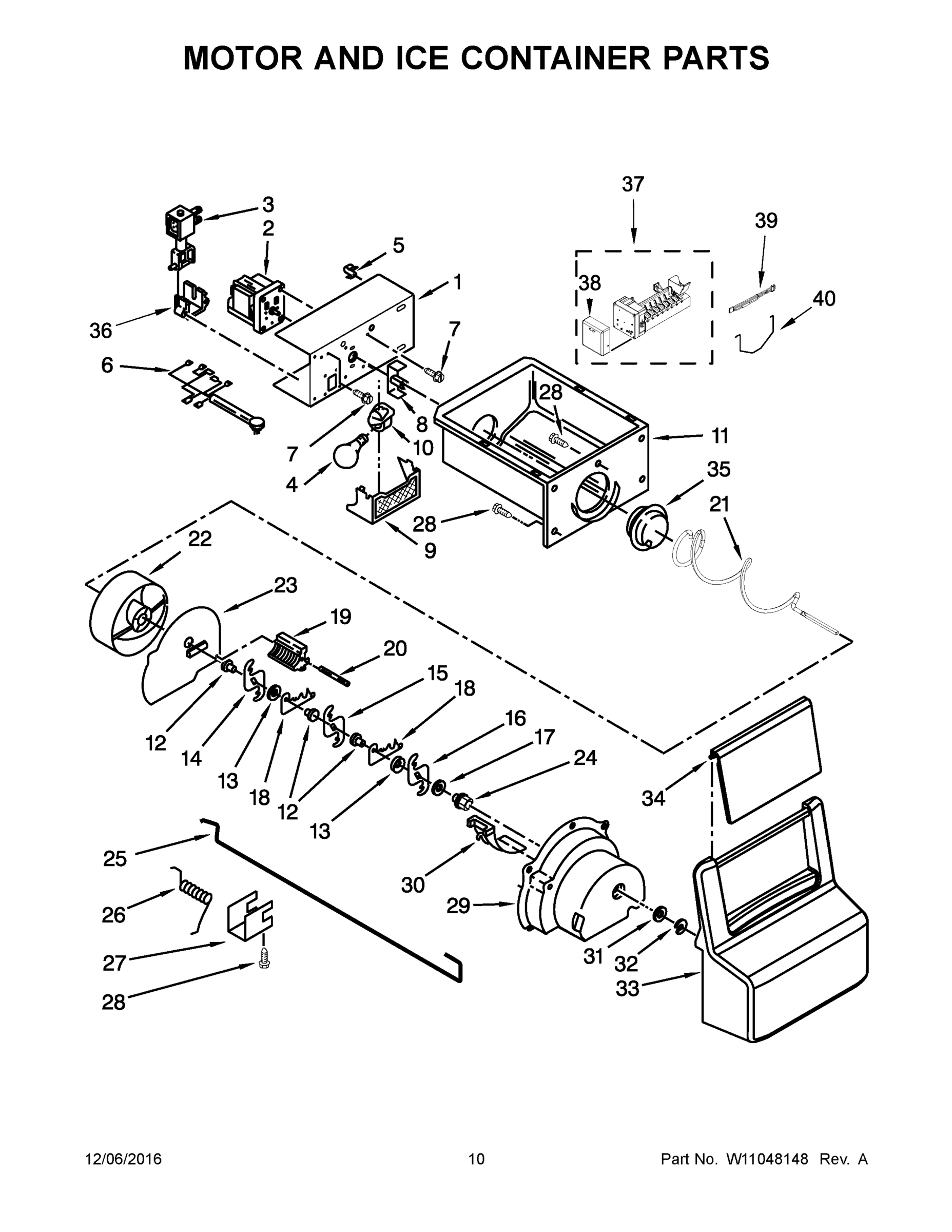 06 - MOTOR AND ICE CONTAINER PARTS