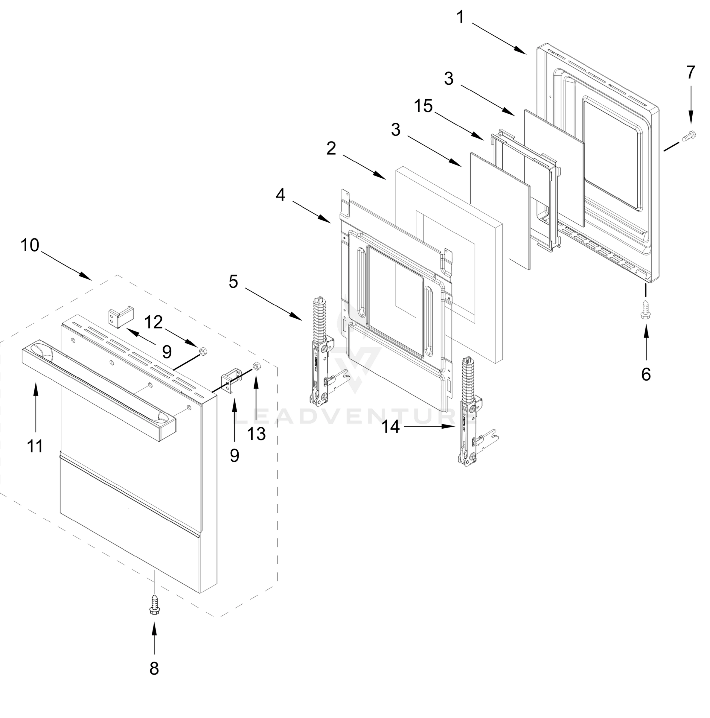 OVEN DOOR PARTS (18 In)
