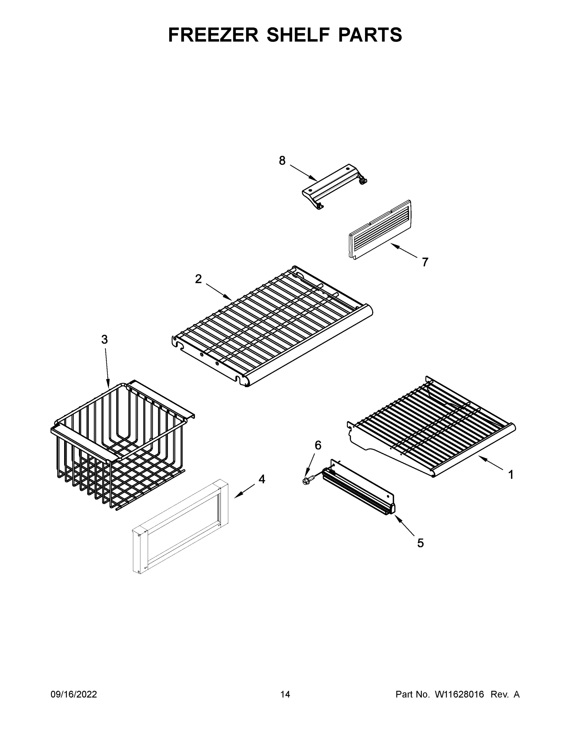 08 - FREEZER SHELF PARTS