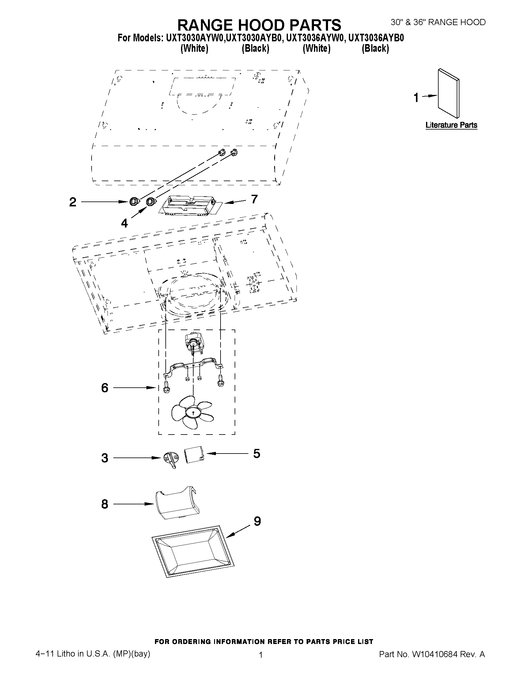 01 - RANGE HOOD PARTS