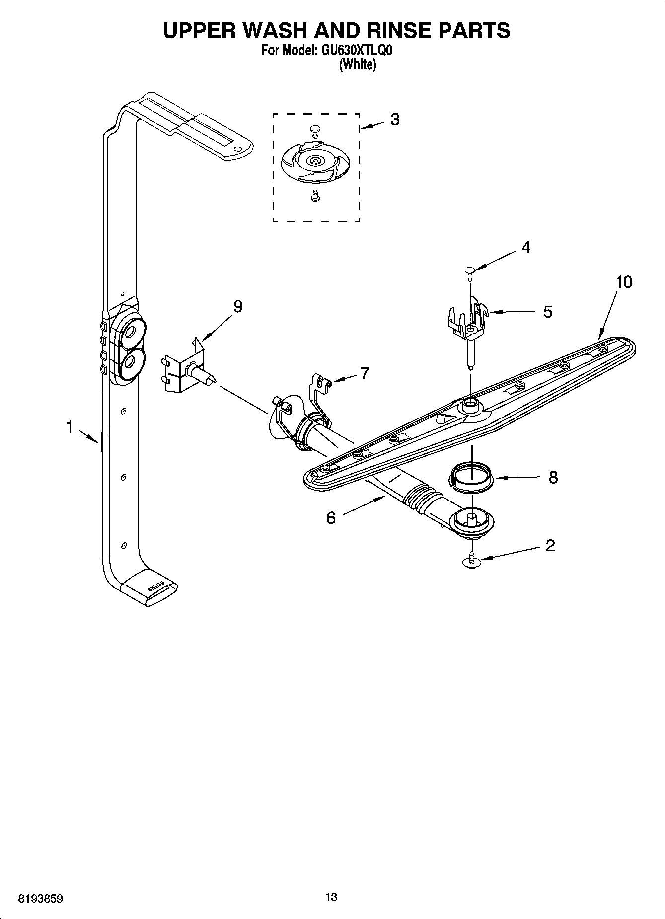 10 - UPPER WASH AND RINSE PARTS
